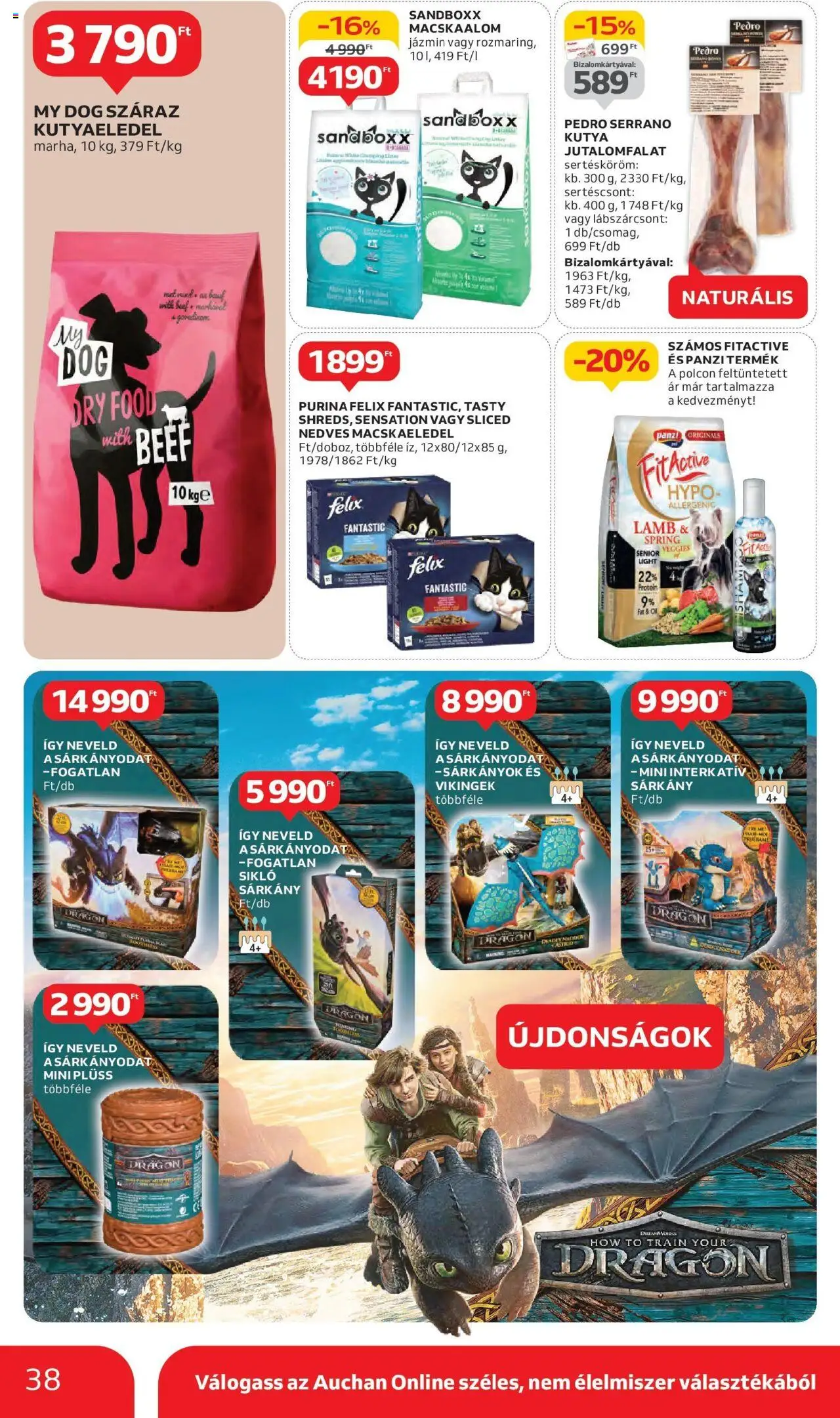 Auchan akciós ujság - amely érvényes a következő dátumtól: 05.06.2025 | Oldal: 38 | Termékek: Macskaalom, Macskaeledel, Protein, Sertésköröm
