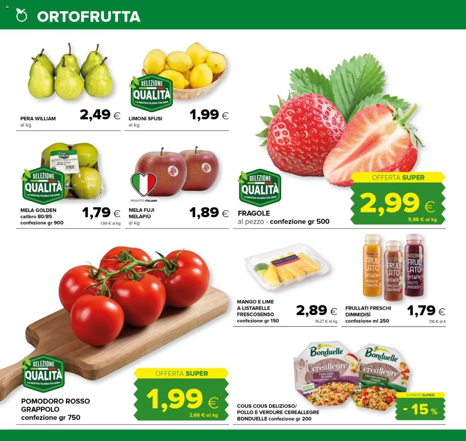 Volantino Oasi del 07.04.2026 | Pagina: 4 | Prodotti: Fragole, Pera, Cous cous, Arancia