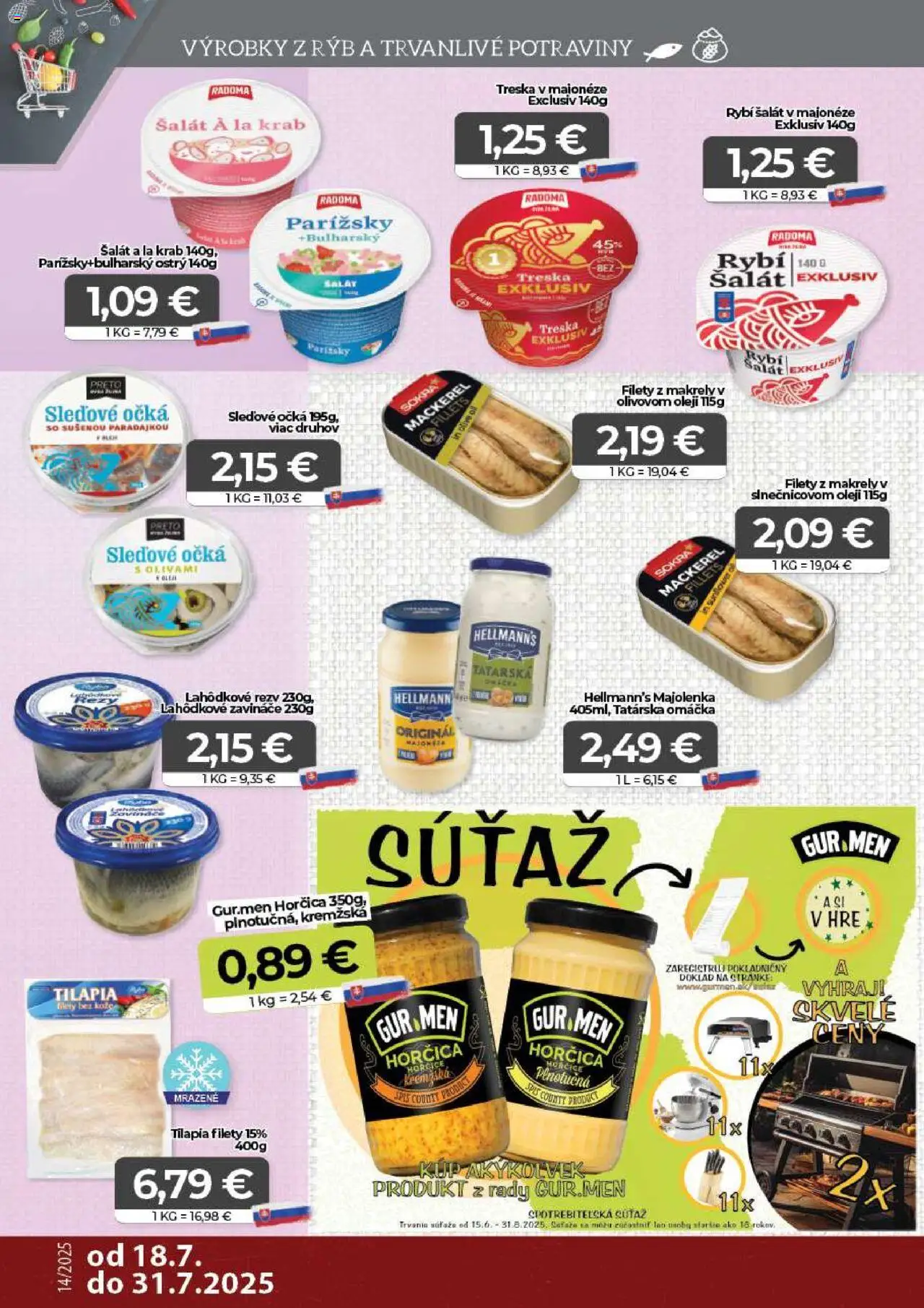 CBA Komfos leták │ platný od 18.07.2025 | Strana: 6 | Produkty: Šalát, Tatárska omáčka, Omáčka, Treska