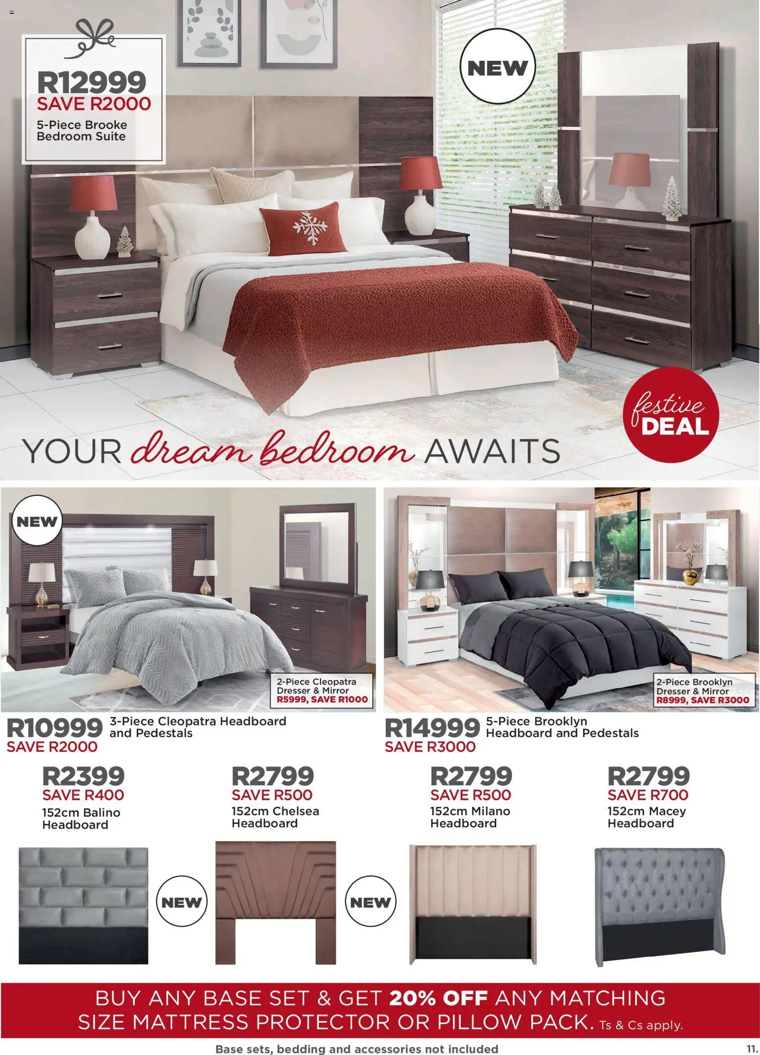 New House and Home catalogue – valid from 17.11.2025 | Page: 11 | Products: Headboard, Mattress, Pillow, Mirror