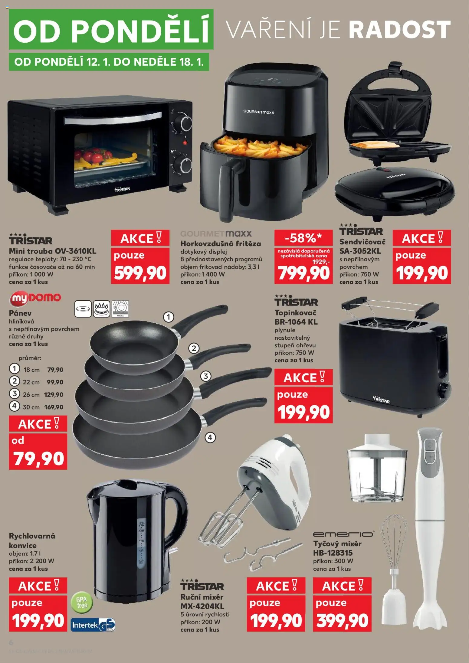 Kaufland leták - Liberec od 07.01.2026 | Strana: 6 | Produkty: Trouba, Konvice, Rychlovarná konvice, Horkovzdušná fritéza