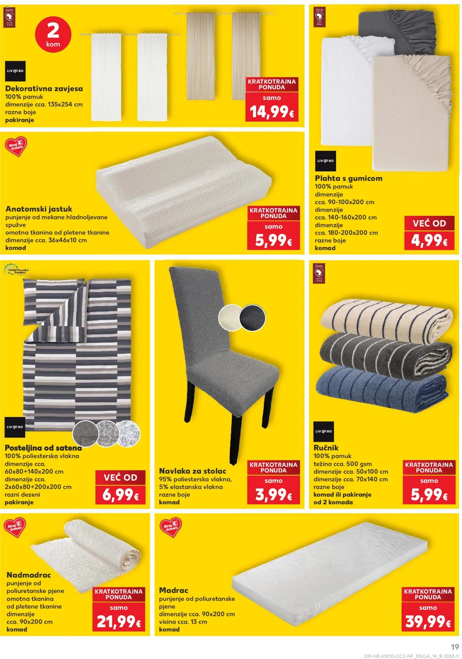 Kaufland katalog | vrijedi od 04.03.2026 | Stranica: 19 | Proizvodi: Madrac, Jastuk, Posteljina, Nadmadrac