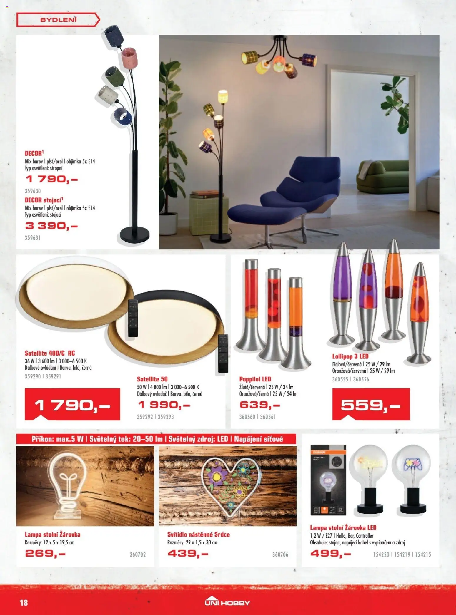Uni Hobby leták od 27.11.2025 | Strana: 18 | Produkty: LED lampa, Kabel, Lampa, LED