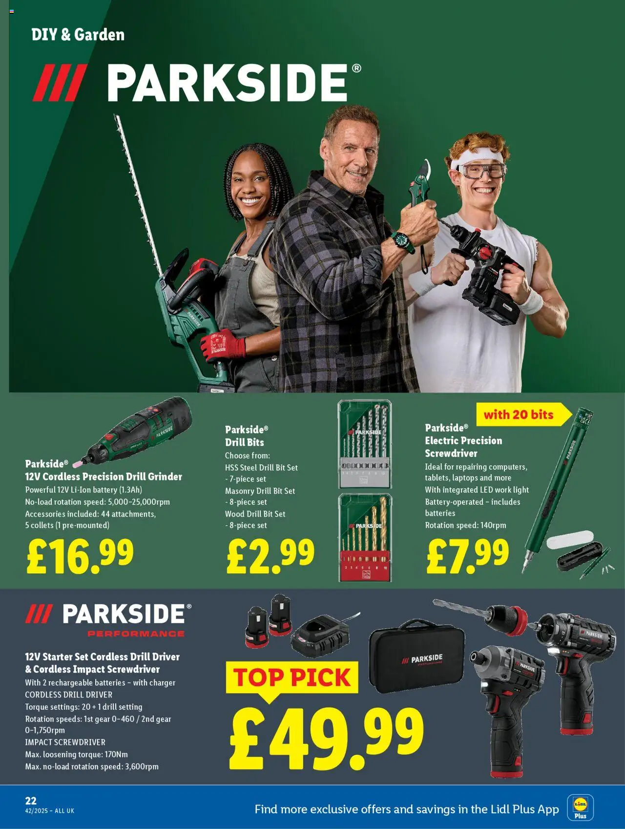 {H1} | Page: 22 | Products: Drill, Battery, Grinder