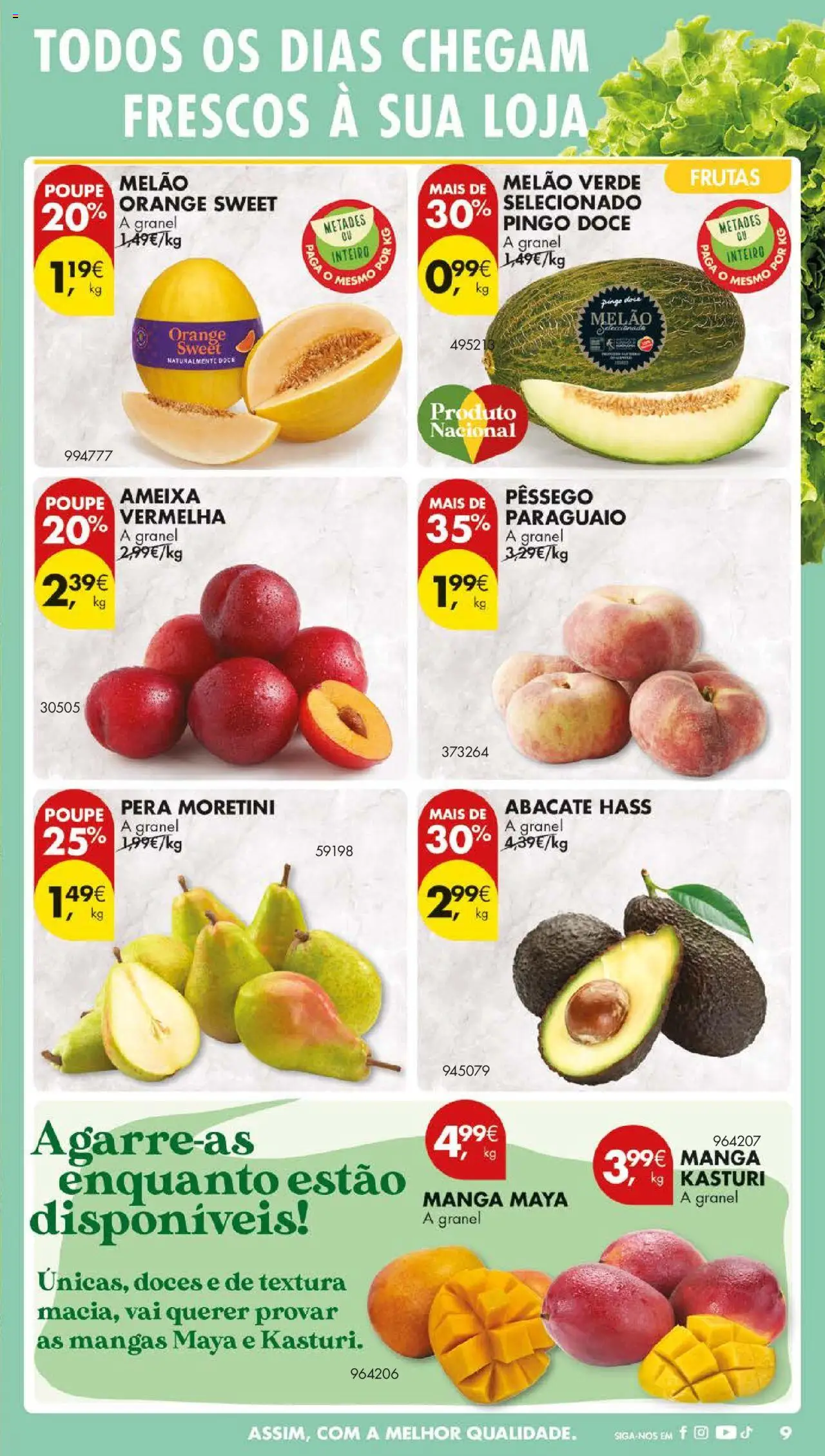 Pingo Doce folheto │ válido de 19.08.2025 | Página: 11 | Produtos: Abacate, Doces, Melão, Mangas