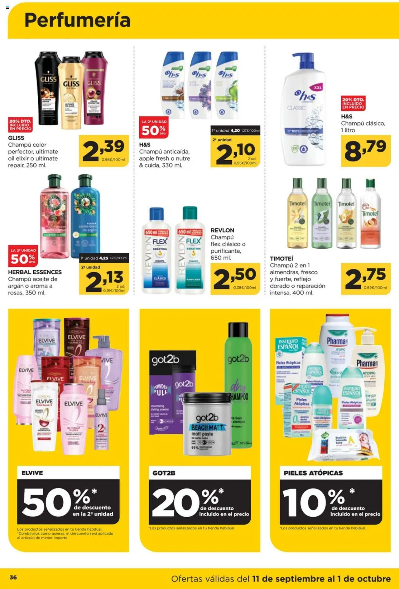 Alimerka folleto Castilla y León │ válido desde el 11.09.2025 | Página: 36 | Productos: Champú, Aceite, Apple