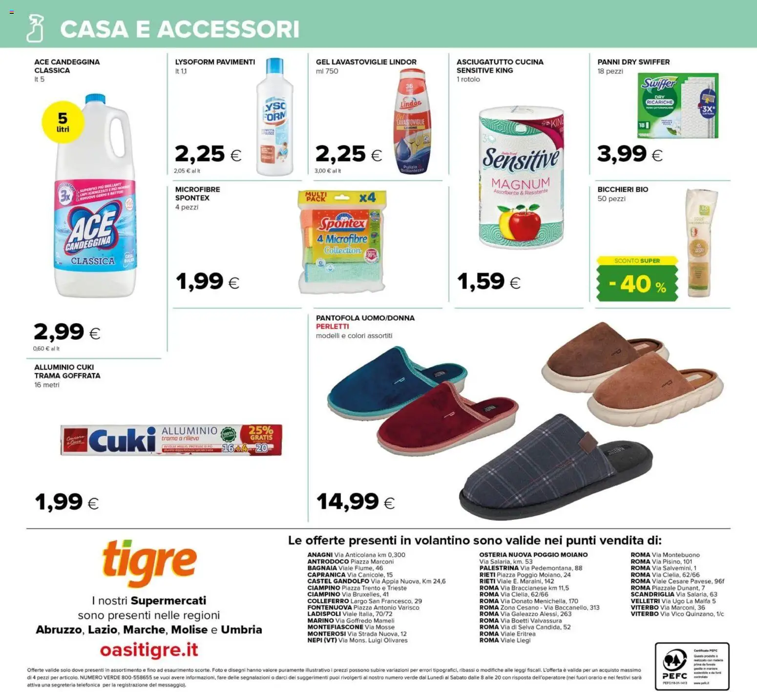 Volantino Tigre del 15.01.2026 | Pagina: 20 | Prodotti: Candeggina, Lavastoviglie, Asciugatutto, Alluminio