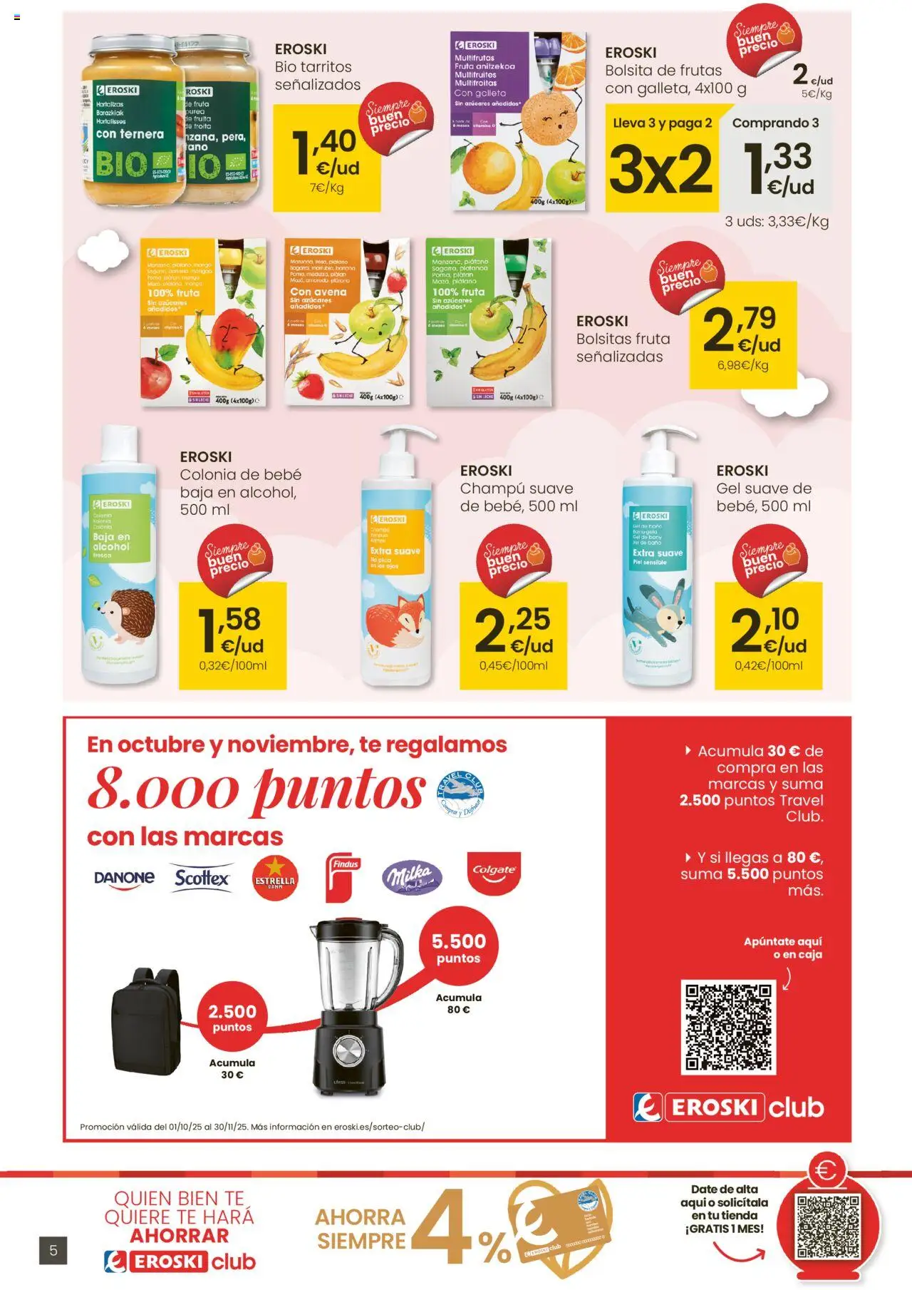 Eroski - Oh Qué peke │ válido desde el 02.10.2025 | Página: 5 | Productos: Champú, Colonia, Ρούτερ, Baño