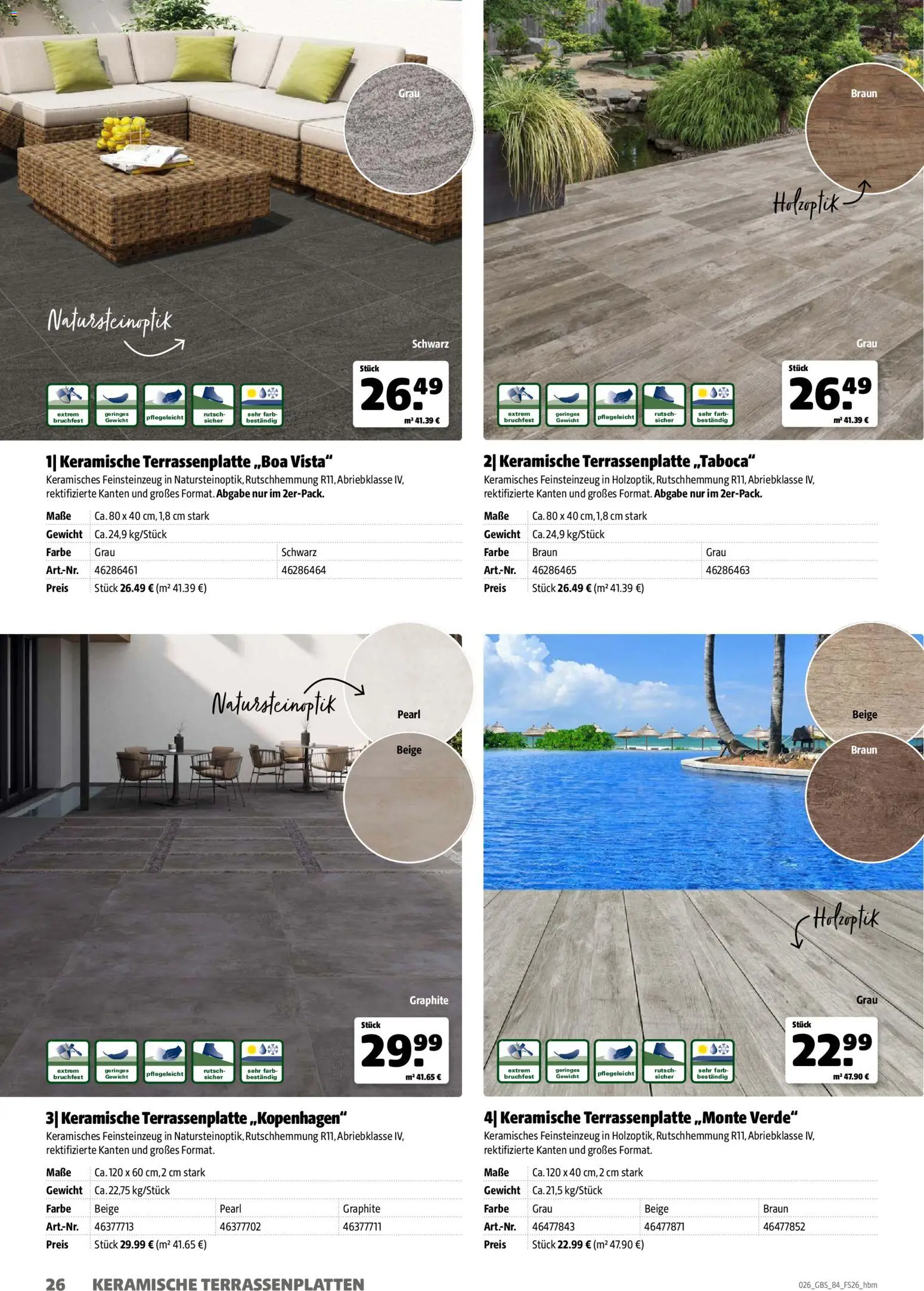 Hagebau Gartenbaustoffsortiment – gültig ab 02.03.2026 | Seite: 26 | Produkte: Gewicht