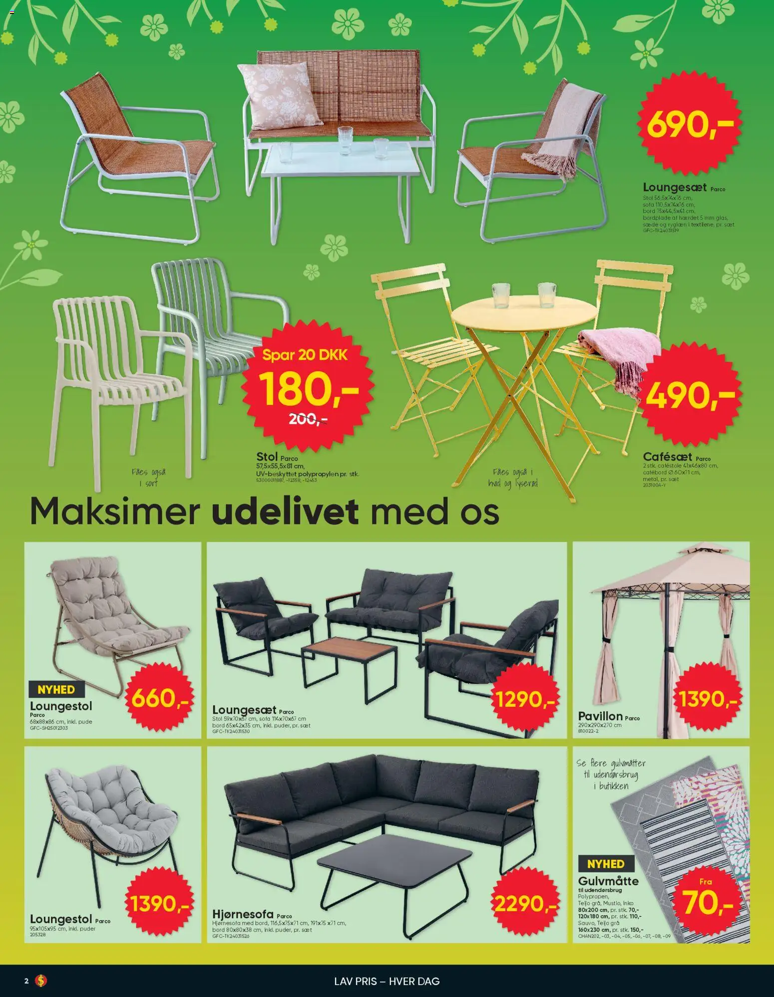 Bigdollar tilbudsavis – gyldig fra 17.04.2026 | Side: 2 | Produkter: Pude, Sofa, Bord, Stol