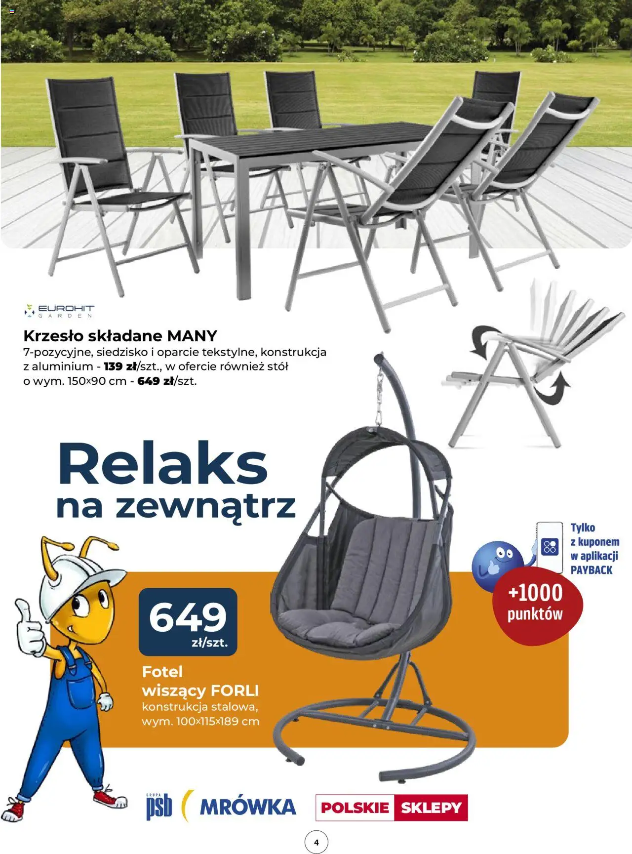 Mrówka Gazetka - Warszawa od 24.04.2025 | Strona: 4 | Produkty: Fotel, Stół, Krzesło