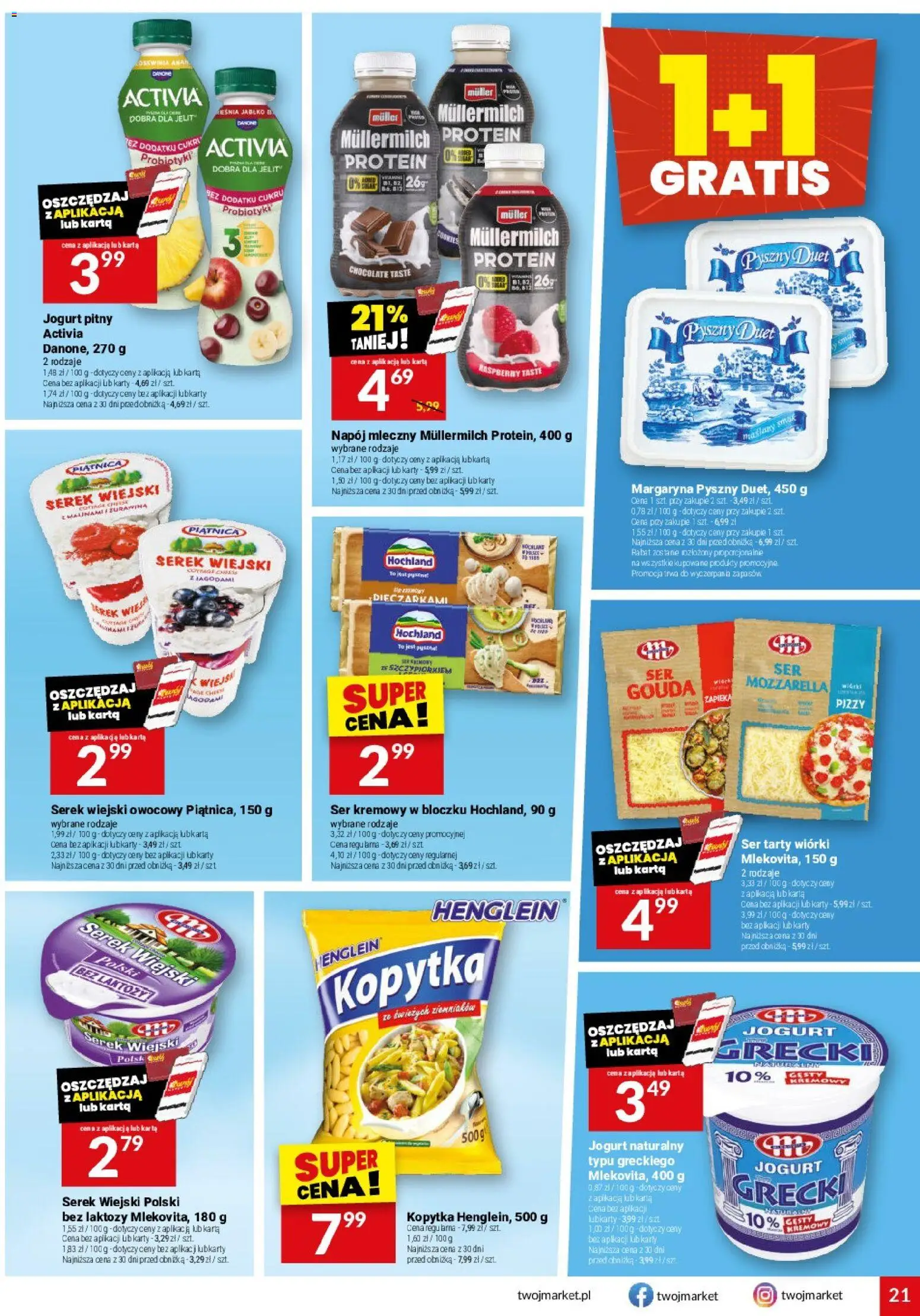 Twój Market gazetka od 04.03.2026 | Strona: 21 | Produkty: Karta, Bez laktozy, Jogurt naturalny, Żurawina