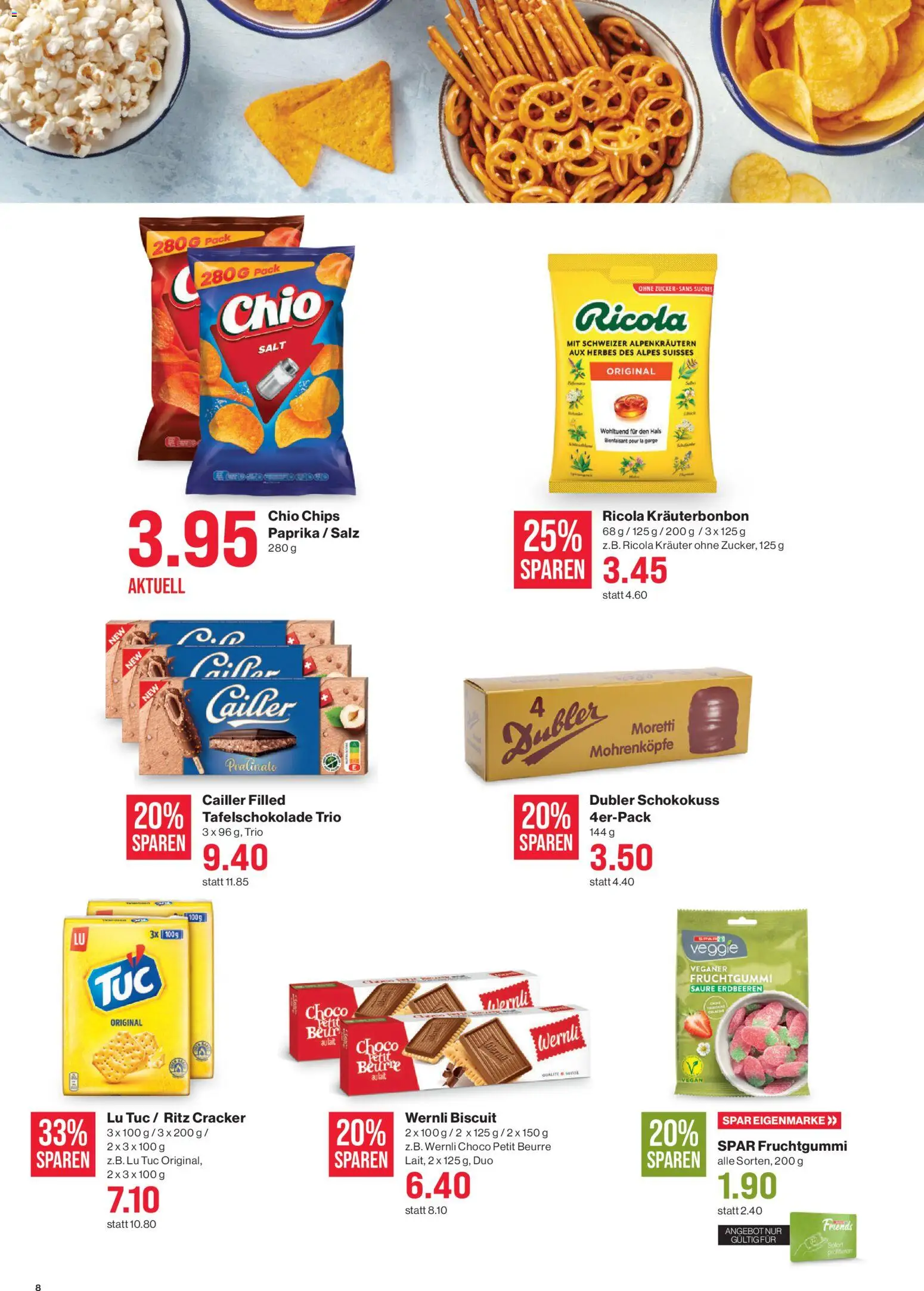 SPAR Aktionen – gültig ab 08.01.2026 | Seite: 8 | Produkte: Erdbeeren, Chips, Salz