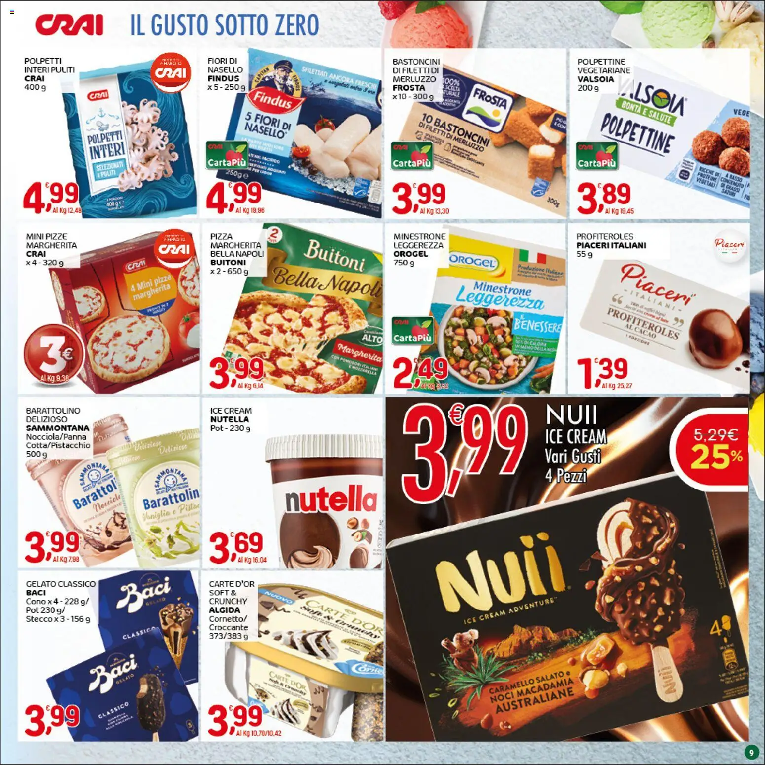 Volantino CRAI del 30.04.2026 | Pagina: 9 | Prodotti: Nocciole, Nutella, Nasello, Barattoli