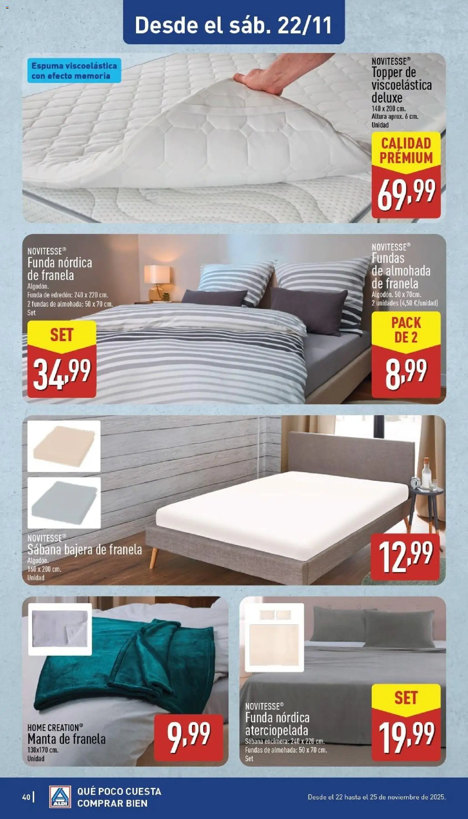 Aldi folleto Península │ válido desde el 17.11.2025 | Página: 40 | Productos: Edredón, Manta, Funda, Almohada