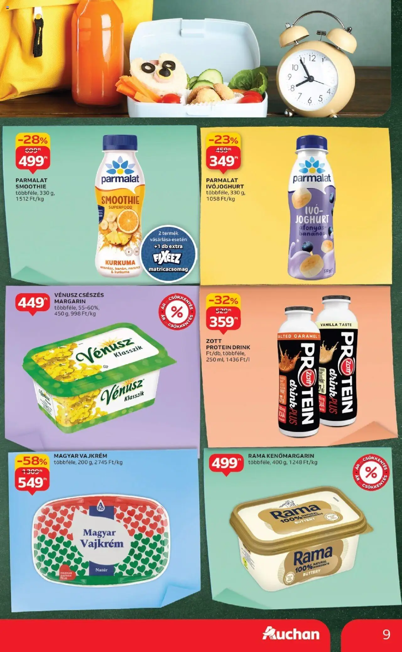 Auchan akciós ujság - amely érvényes a következő dátumtól: 04.09.2025 | Oldal: 9 | Termékek: Margarin, Rama, Protein, Narancs