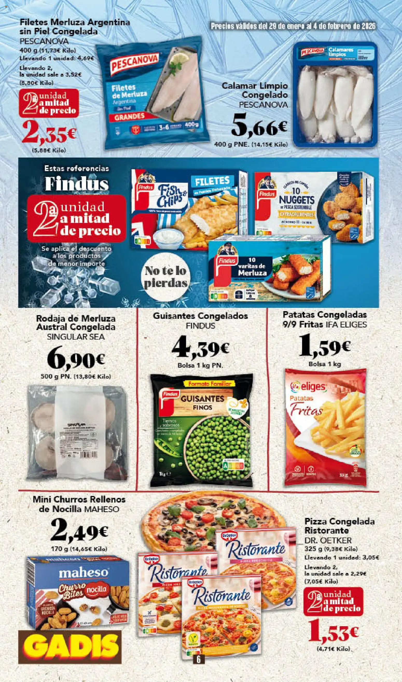 Gadis - folleto │ válido desde el 29.01.2026 | Página: 6 | Productos: Calamares, Té, Bolsa, Nuggets