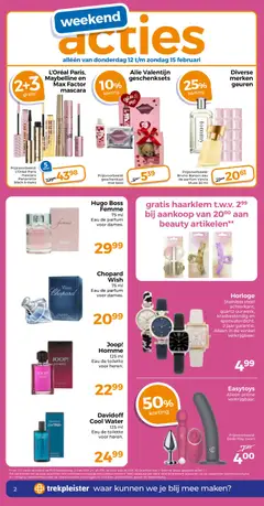 Trekpleister - Folder - Voorbeeld van een folder van Trekpleister, geldig van 10.02.2026 | Pagina: 2 | Producten: Kan, Horloge, Eau de toilette, Festék