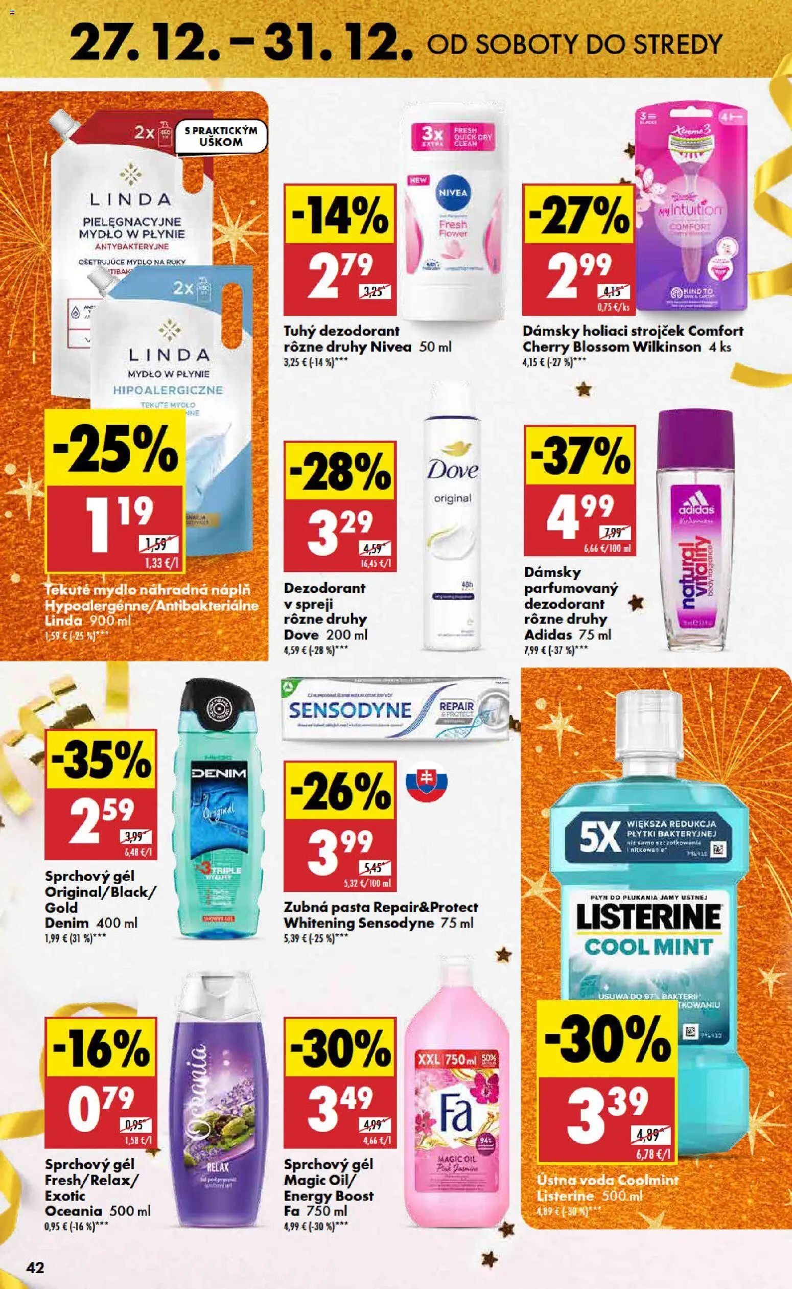 Nové Biedronka akcie – leták je platný od 27.12.2025 | Strana: 42 | Produkty: Strojček, Holiaci strojček, Ústna voda, Voda