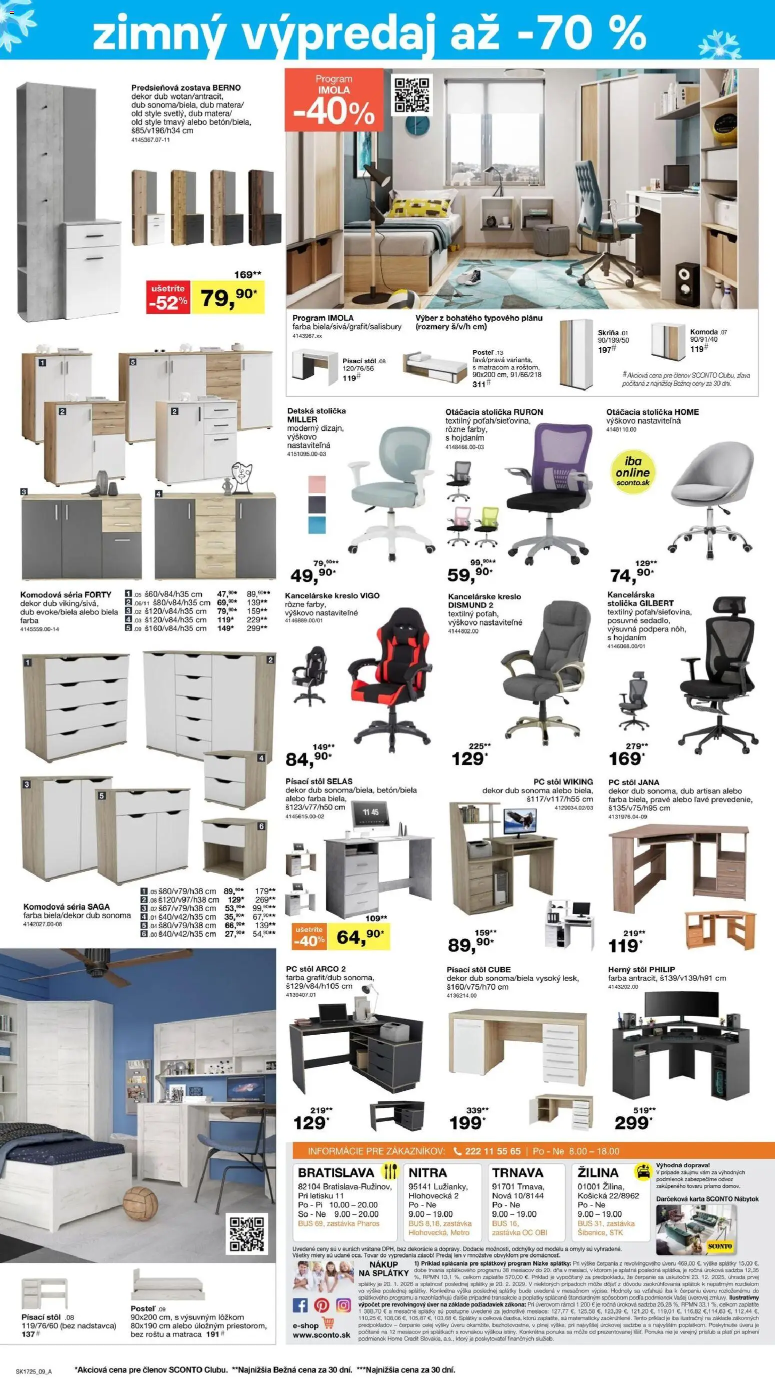 Nové Sconto nábytok akcie – leták je platný od 22.12.2025 | Strana: 9 | Produkty: Nábytok, Posteľ, Skriňa, Predsieňová zostava
