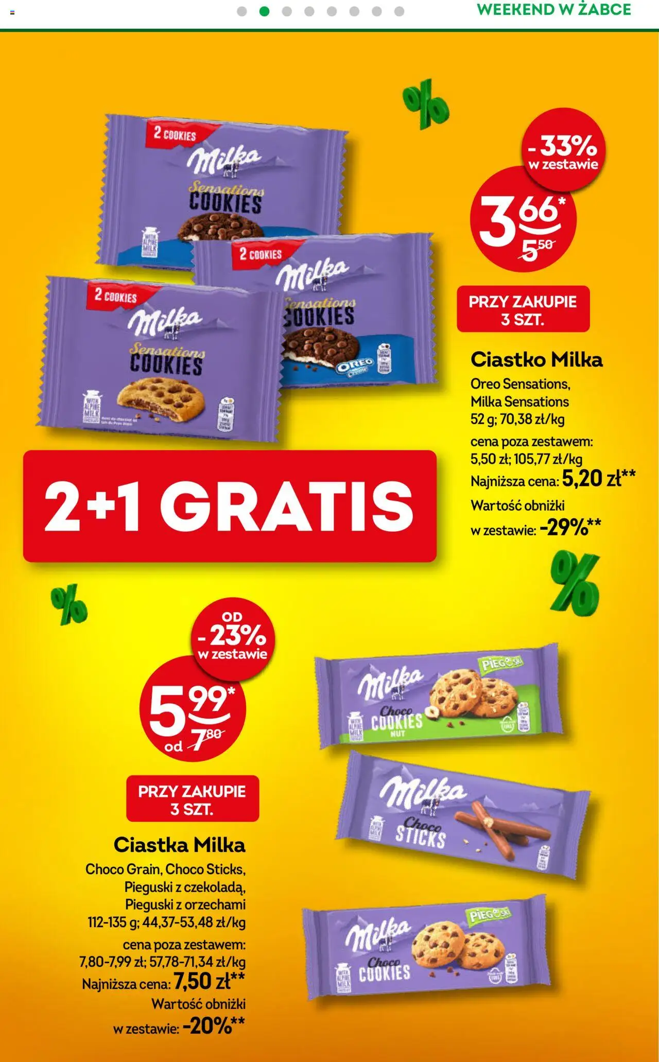 Żabka Gazetka - Weekendowe promocje od 12.09.2025 | Strona: 3 | Produkty: Milka, Ciastka