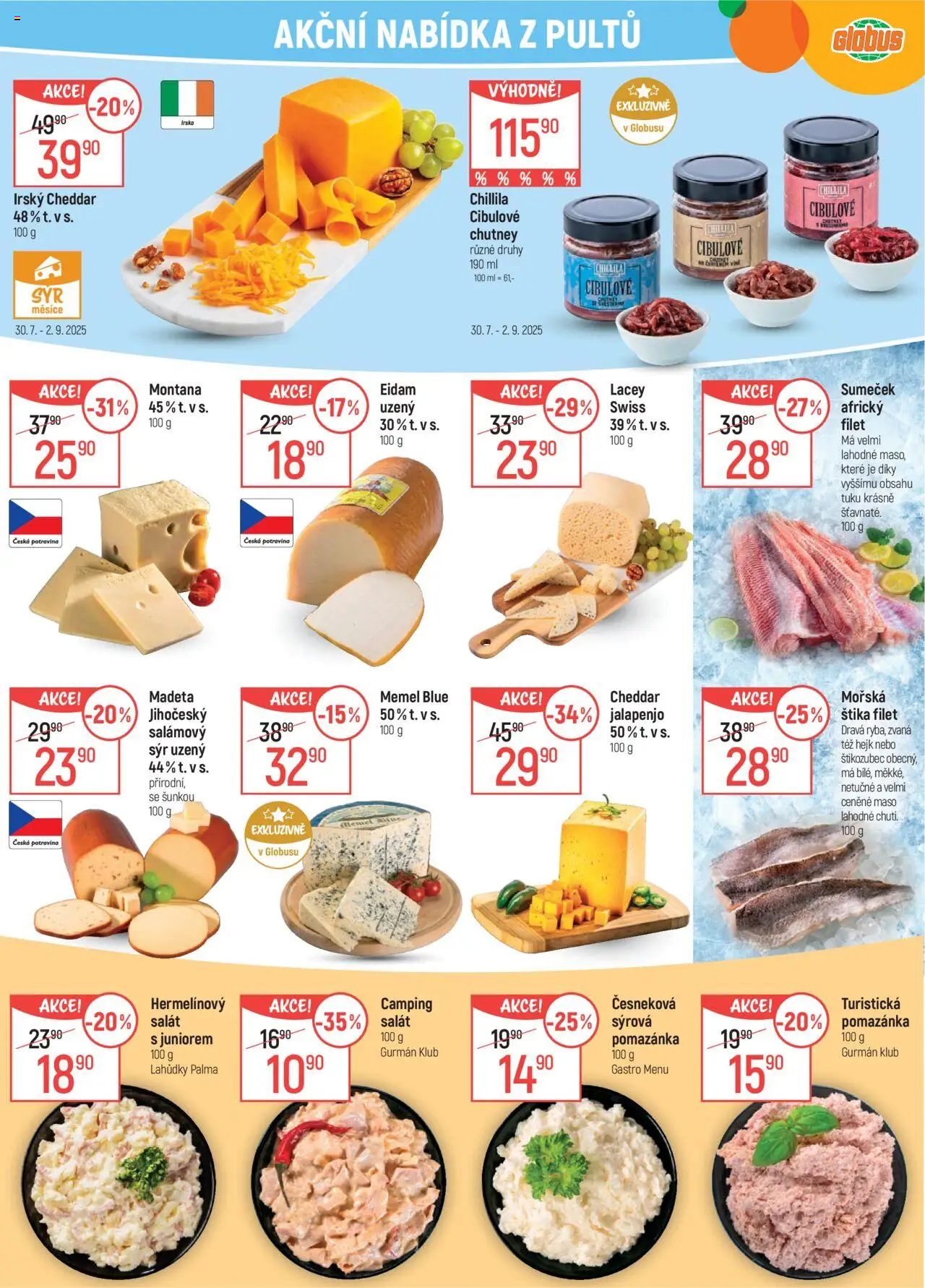 Globus leták - Chomutov od 06.08.2025 | Strana: 8 | Produkty: Salát, Pomazánka, Filet, Maso