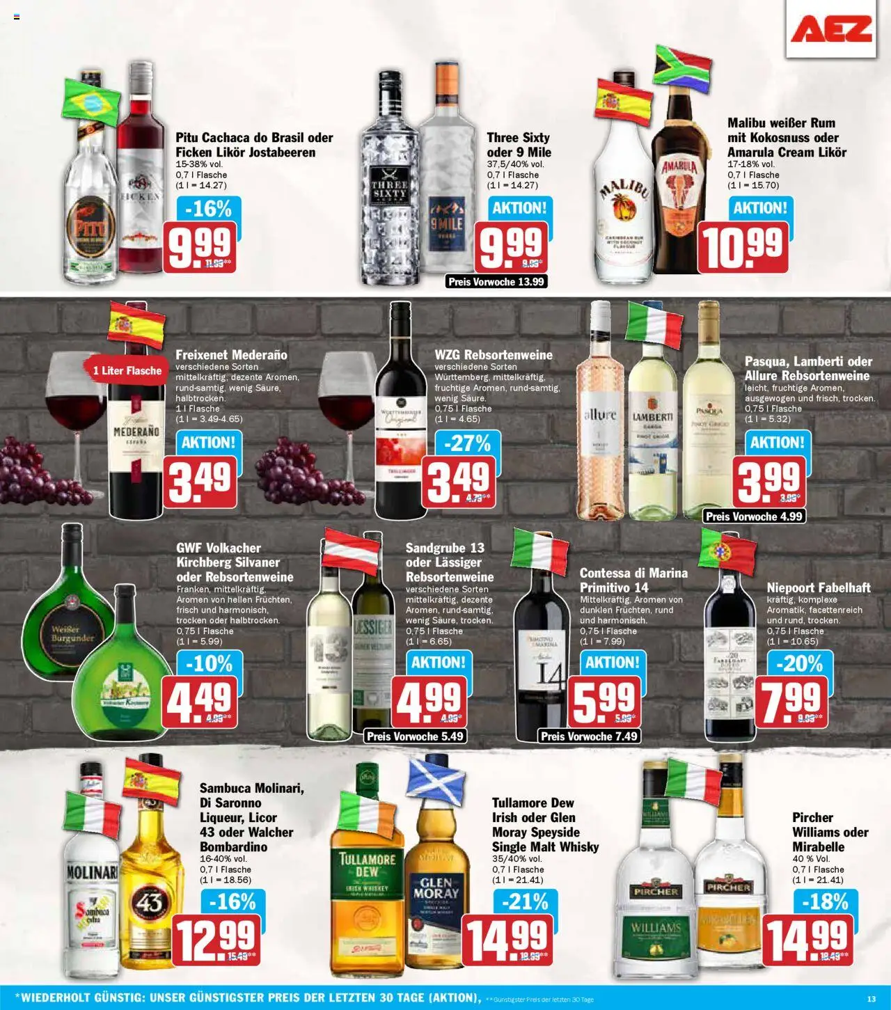 AEZ Prospekt 	 - gültig ab dem 21.07.2025 | Seite: 13 | Produkte: Whisky, Likör, Freixenet mederano, Whiskey