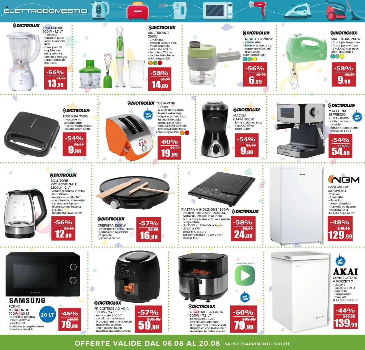 Volantino Happy Casa del 06.08.2025 | Pagina: 26 | Prodotti: Microonde, USB, Macina, Friggitrice