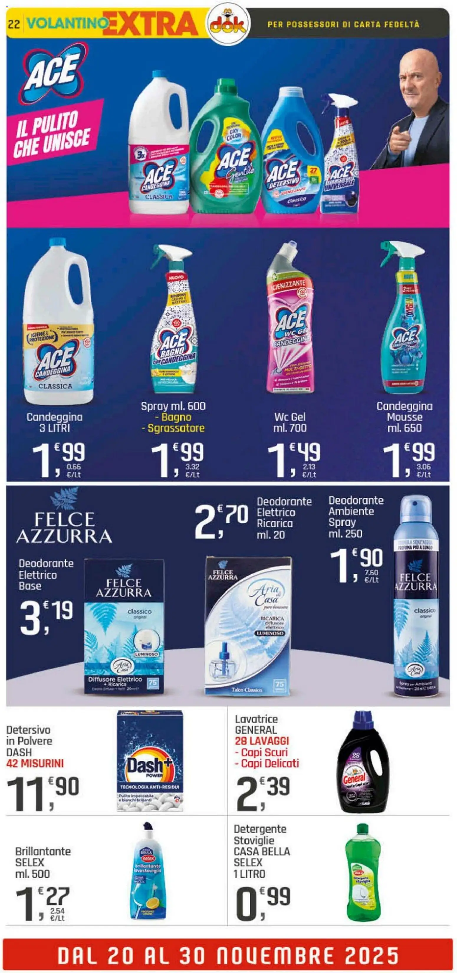 Volantino DOK del 20.11.2025 | Pagina: 22 | Prodotti: Deodorante, Detergente, Talco, Bagno