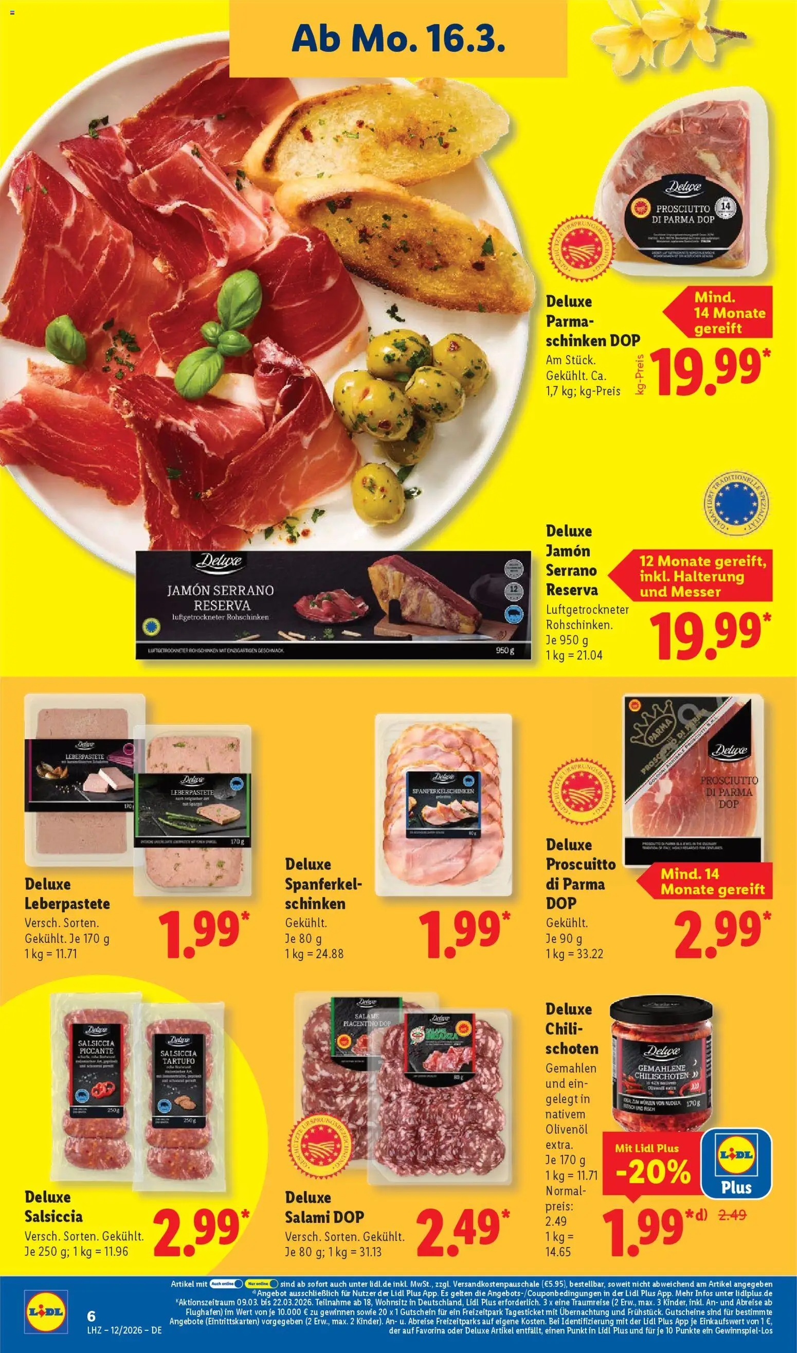 Lidl Prospekt – gültig ab 16.03.2026 | Seite: 12 | Produkte: Olivenol, Chili, Salami, Nudeln