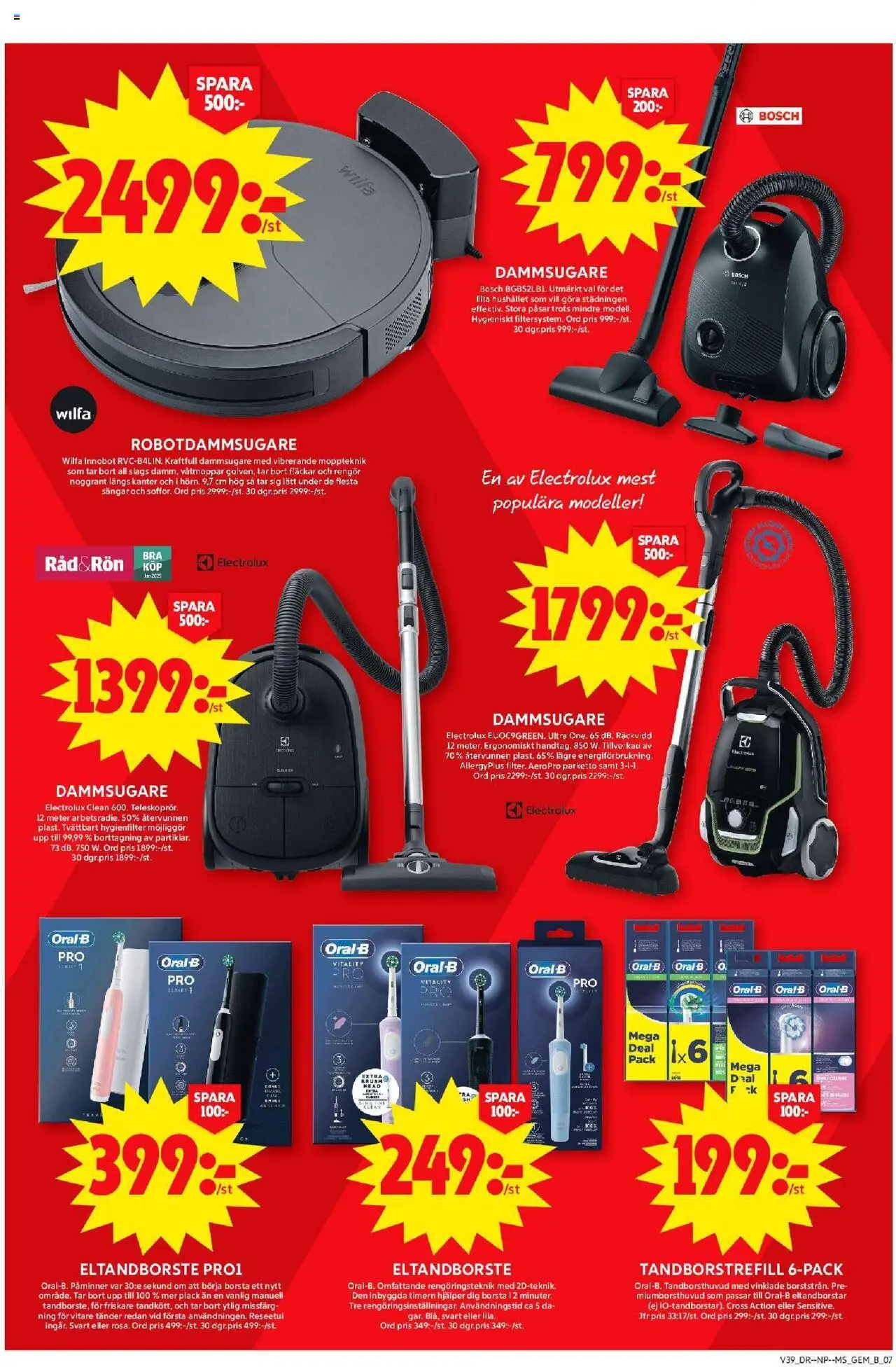 ICA Maxi reklamblad aktuell från 22.09.2025 | Sida: 16 | Produkter: Dammsugare, Gem, Eltandborste, Borsta