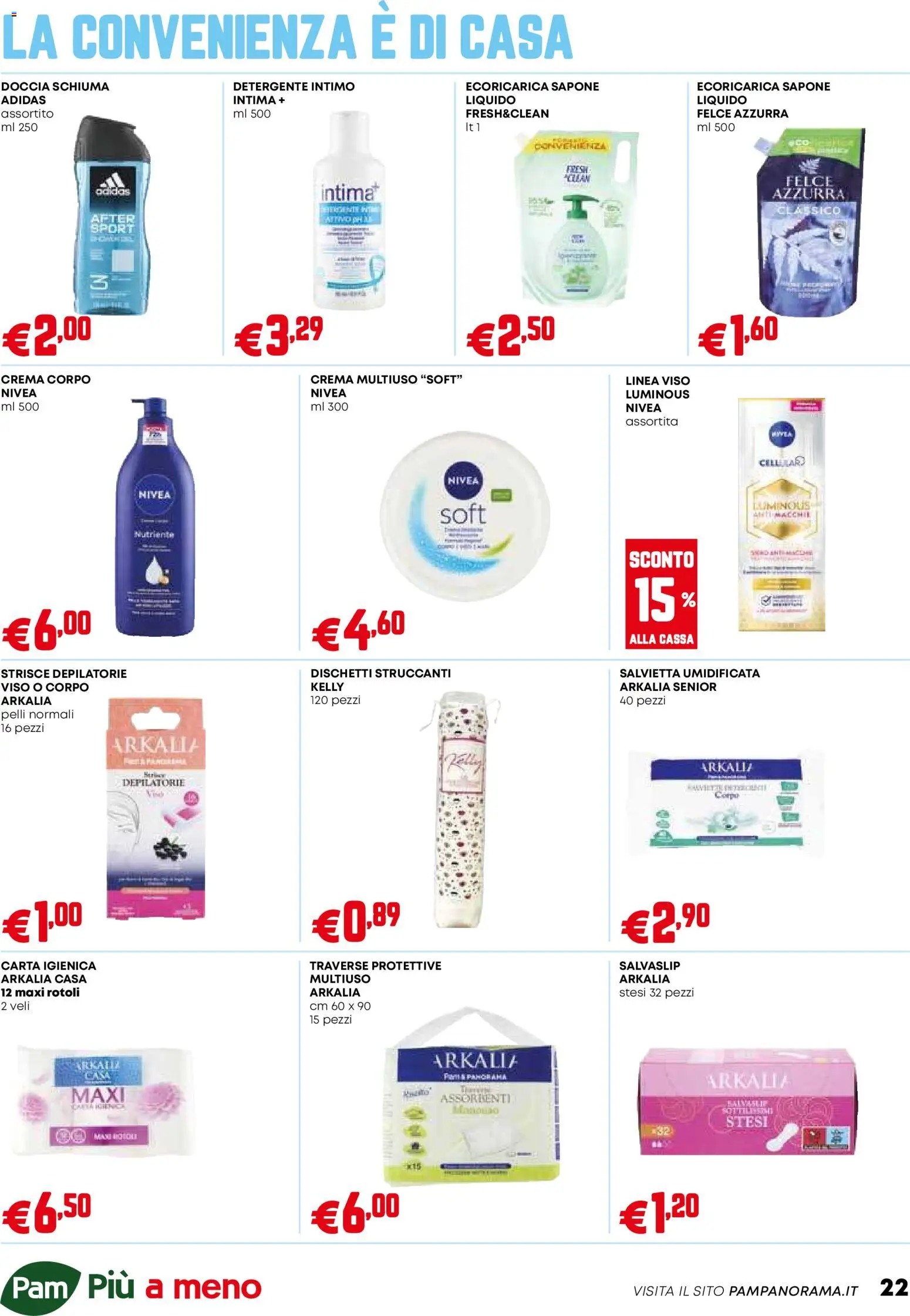 Volantino PAM del 04.12.2025 | Pagina: 22 | Prodotti: Crema, Sapone, Detergente, Doccia