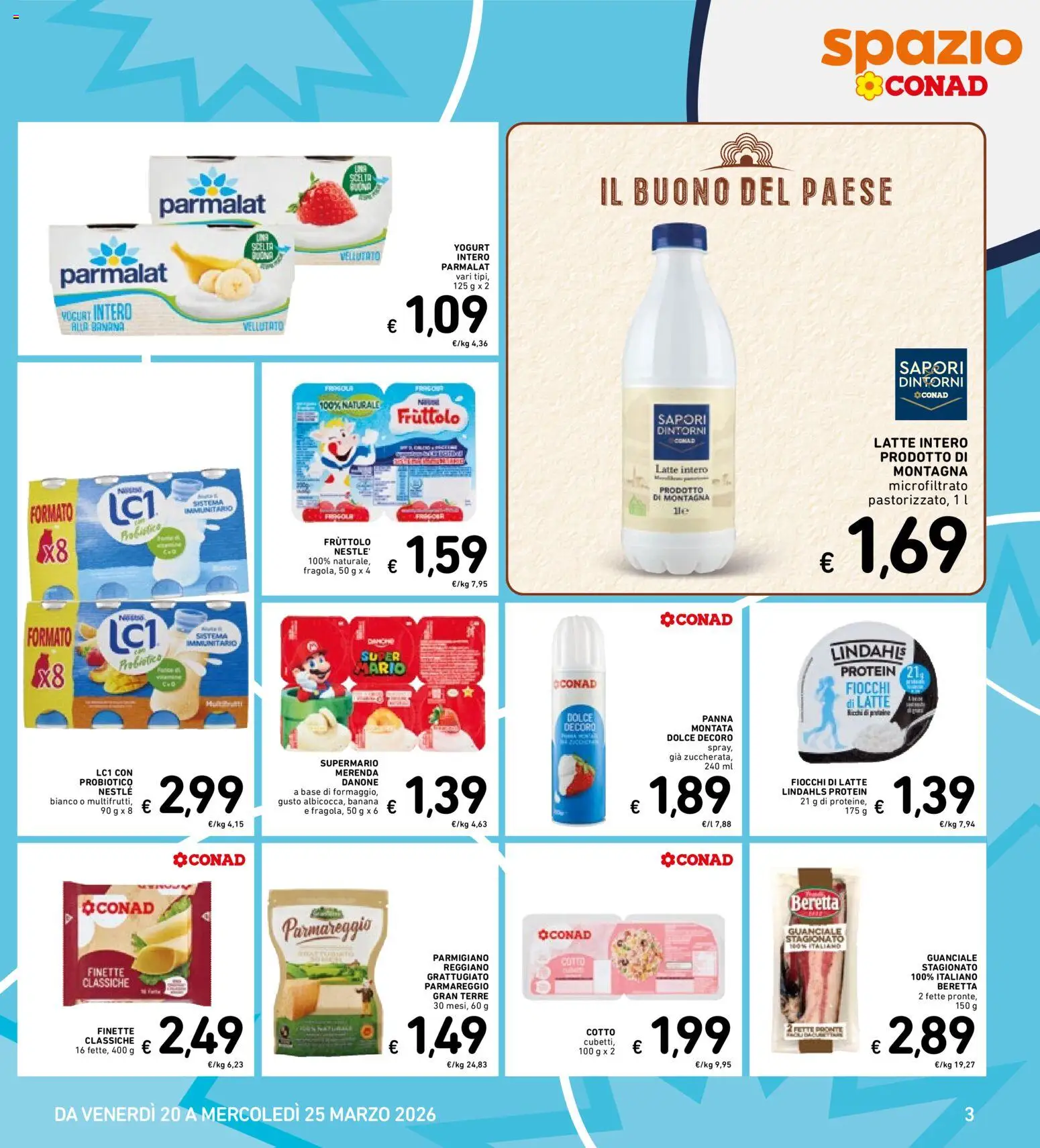 Volantino Spazio Conad del 13.03.2026 | Pagina: 38 | Prodotti: Yogurt, Latte, Parmigiano, Guanciale