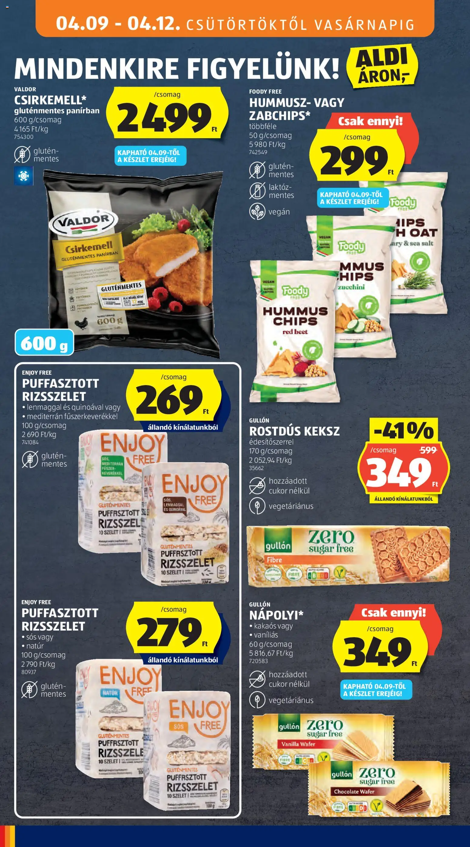 Aldi akciós ujság - amely érvényes a következő dátumtól: 09.04.2026 | Oldal: 20 | Termékek: Chips, Gluténmentes, Vegán, Cukor
