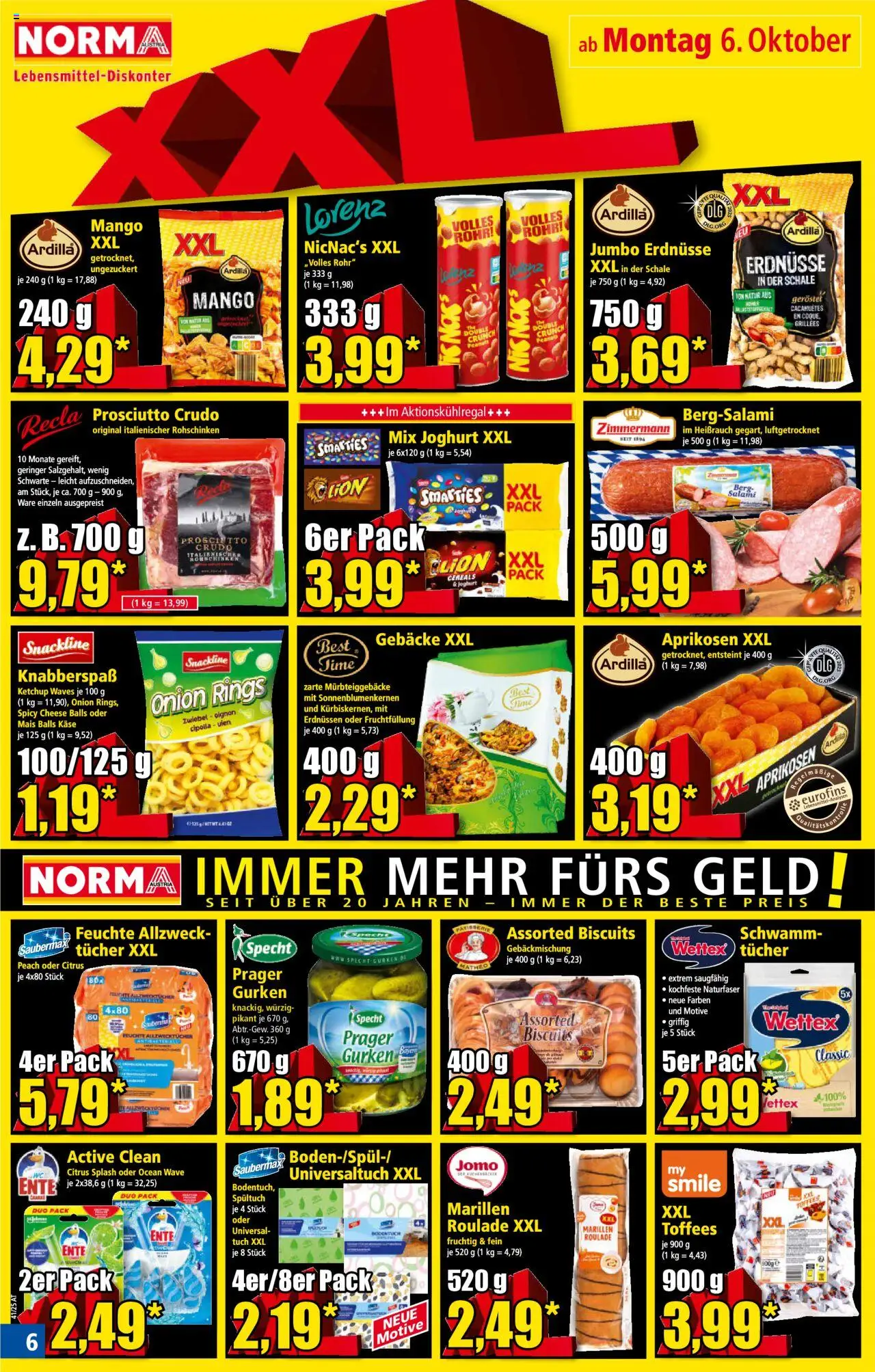 Norma Flugblatt gültig ab 06.10.2025 | Seite: 6 | Produkte: Gurken, Папионка, Joghurt, Salami