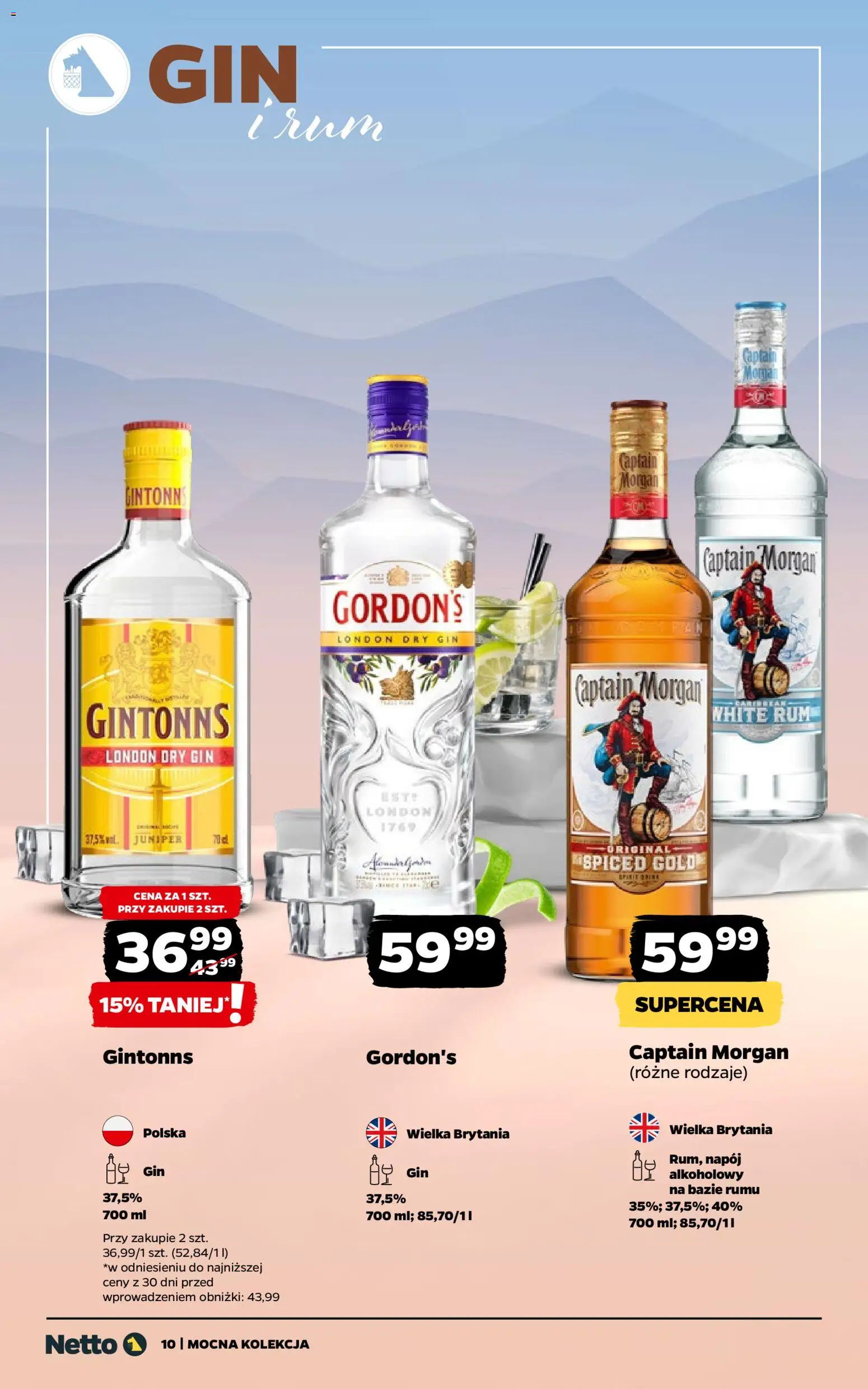 Netto gazetka - Alkohole mocne od 19.01.2026 | Strona: 10 | Produkty: Captain Morgan, Rum, Gin