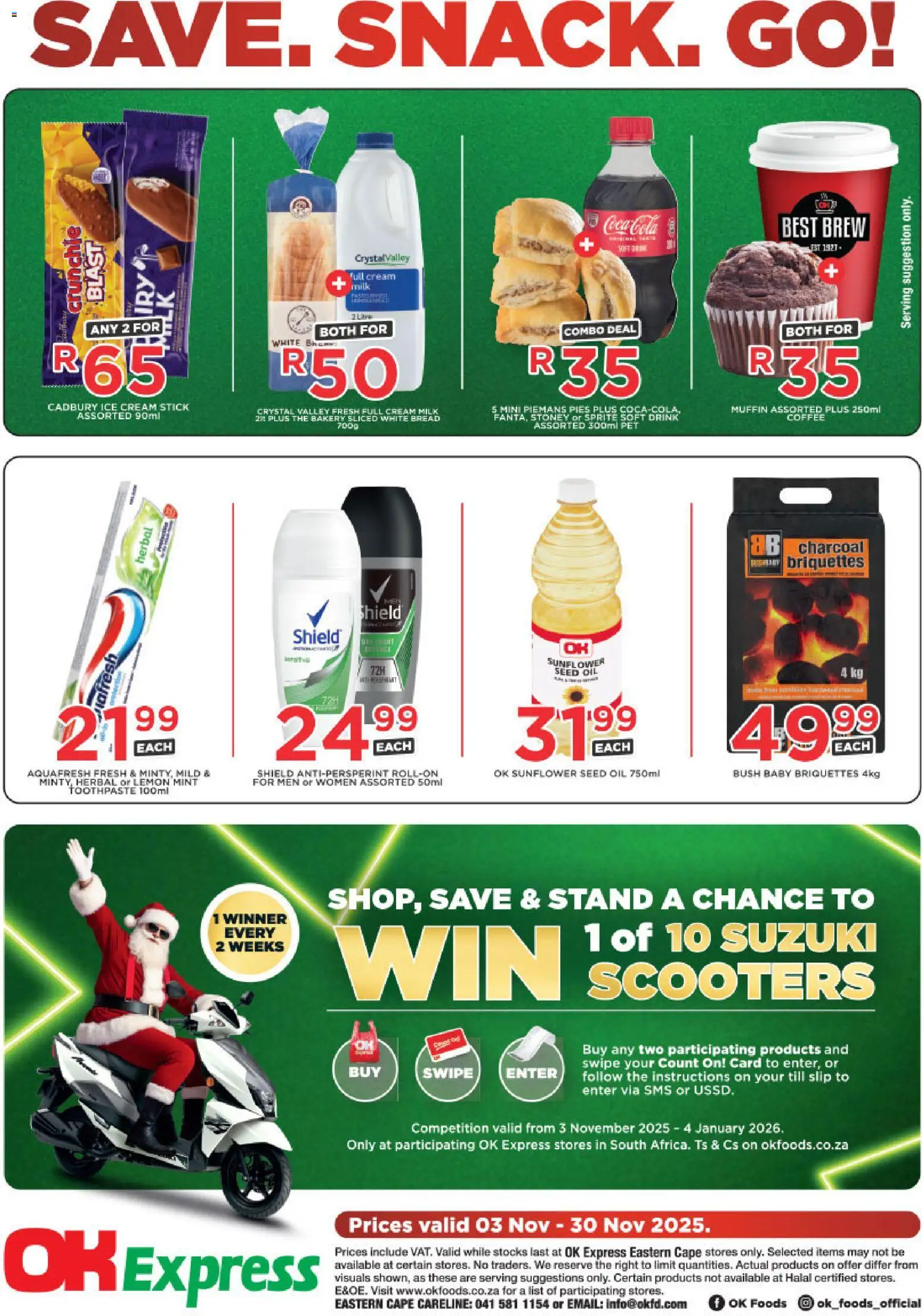 New OK Foods catalogue – valid from 03.11.2025 | Page: 2 | Products: Coffee, Sprite, Toothpaste, Lemon