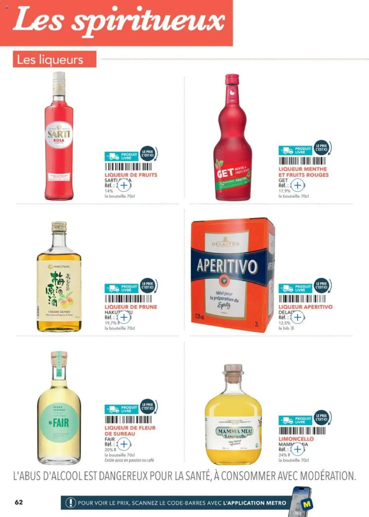 {H1} | Page: 62 | Produits: Menthe, Prune, Liqueur, Limoncello