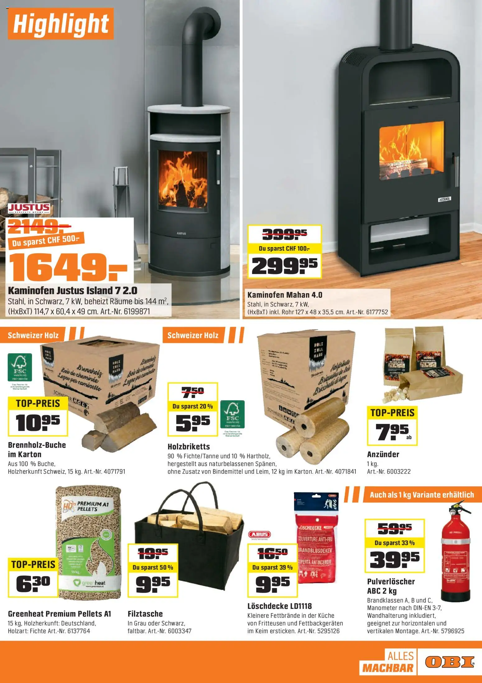 OBI - Alles machbar mit OBI. – gültig ab 15.11.2025 | Seite: 15 | Produkte: Maus, Manometer, Kaminofen