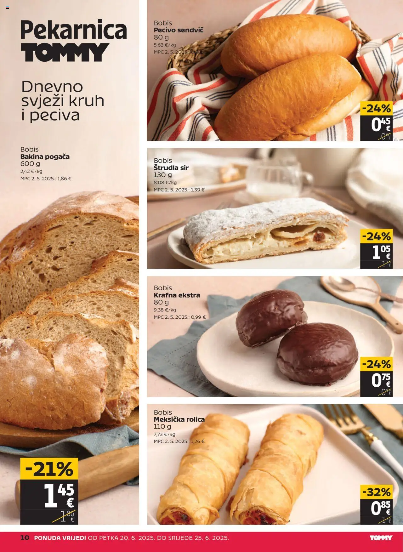 Tommy katalog | vrijedi od 20.06.2025 | Stranica: 10 | Proizvodi: Sir, Kruh, Pecivo