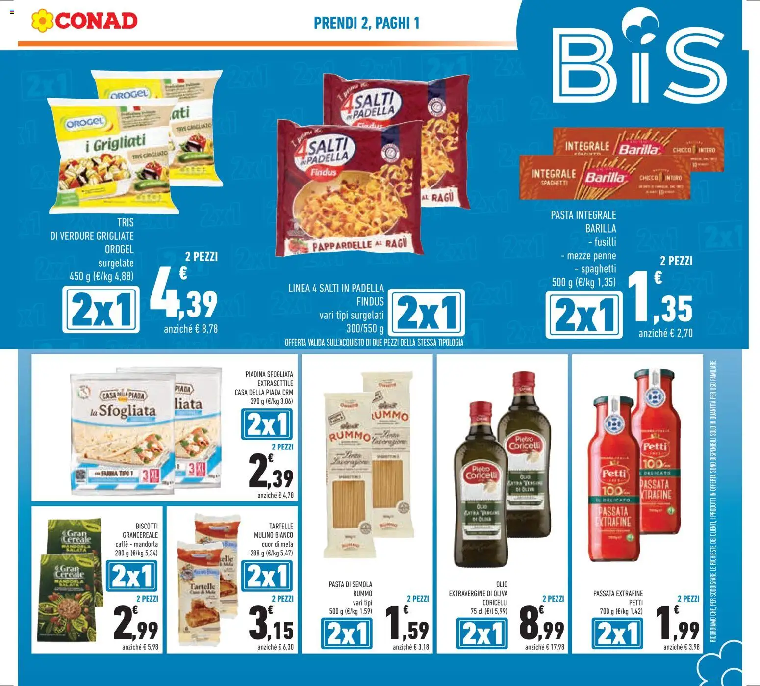 Volantino Conad del 07.01.2026 | Pagina: 3 | Prodotti: Caffè, Ragú, Fusilli, Penne