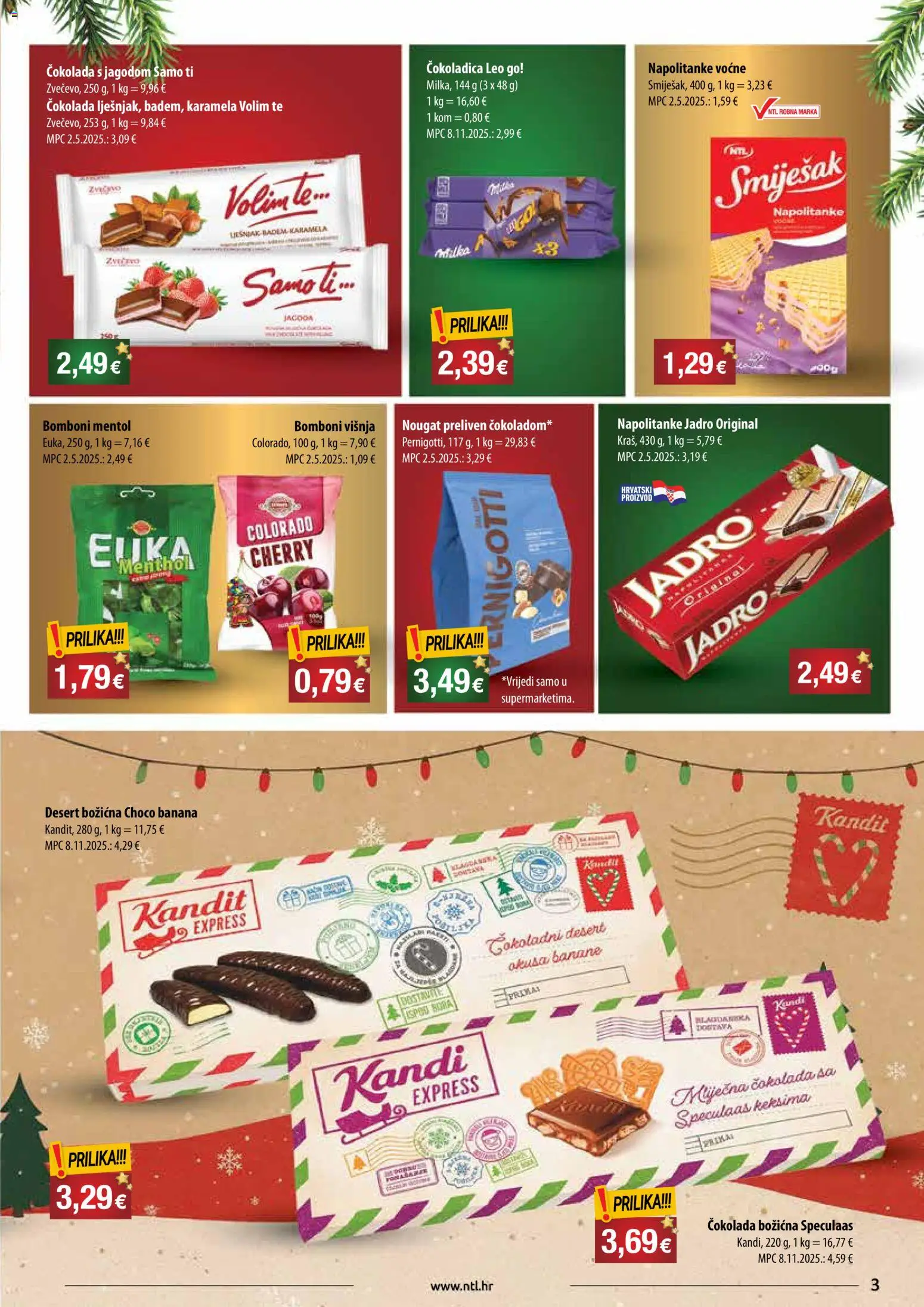 NTL katalog | vrijedi od 26.11.2025 | Stranica: 3 | Proizvodi: Bomboni, Napolitanke, Badem, Karamela