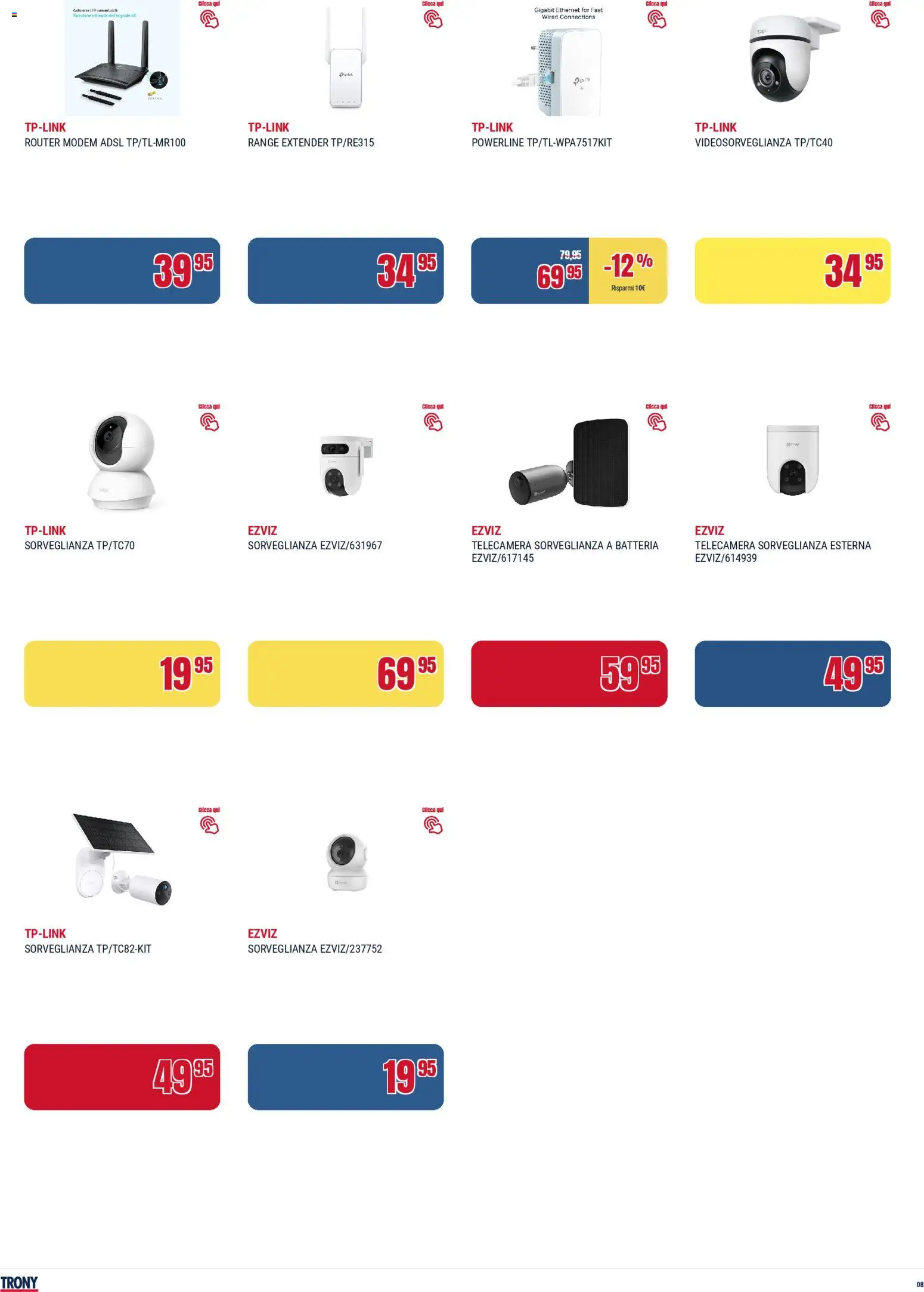 Volantino Trony del 19.02.2026 | Pagina: 8 | Prodotti: Router, Range extender, Batteria