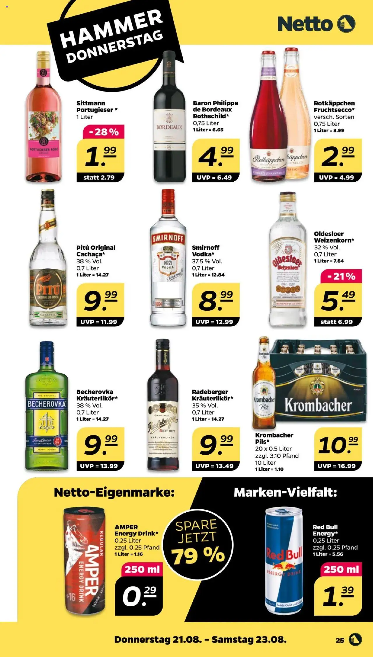 Netto Prospekt 	 - gültig ab dem 18.08.2025 | Seite: 27 | Produkte: Energy, Pils, Oldesloer, Smirnoff