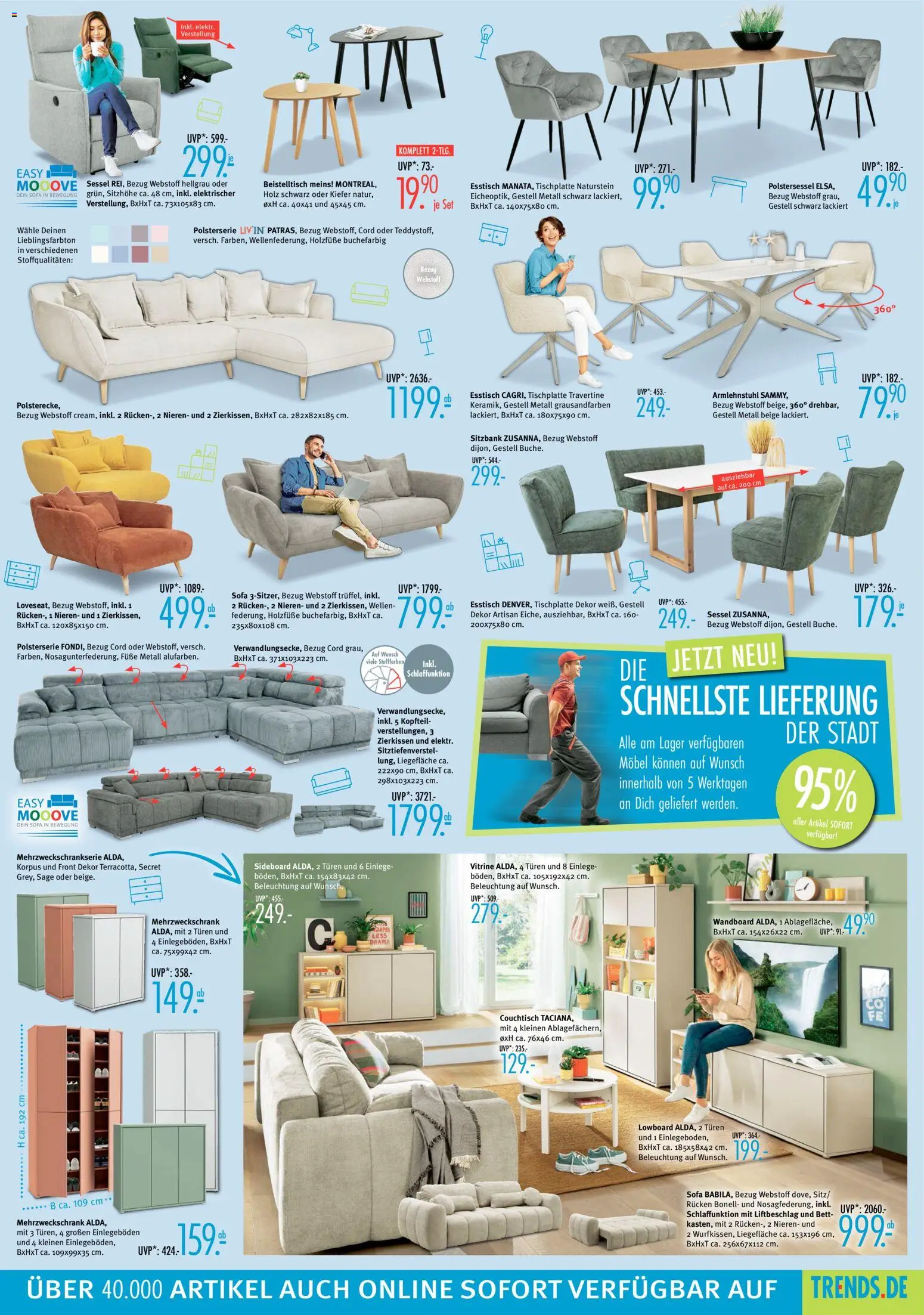 Trends Prospekt 	 – gültig ab 21.03.2026 | Seite: 3 | Produkte: Sideboard, Esstisch, Vitrine, Sessel