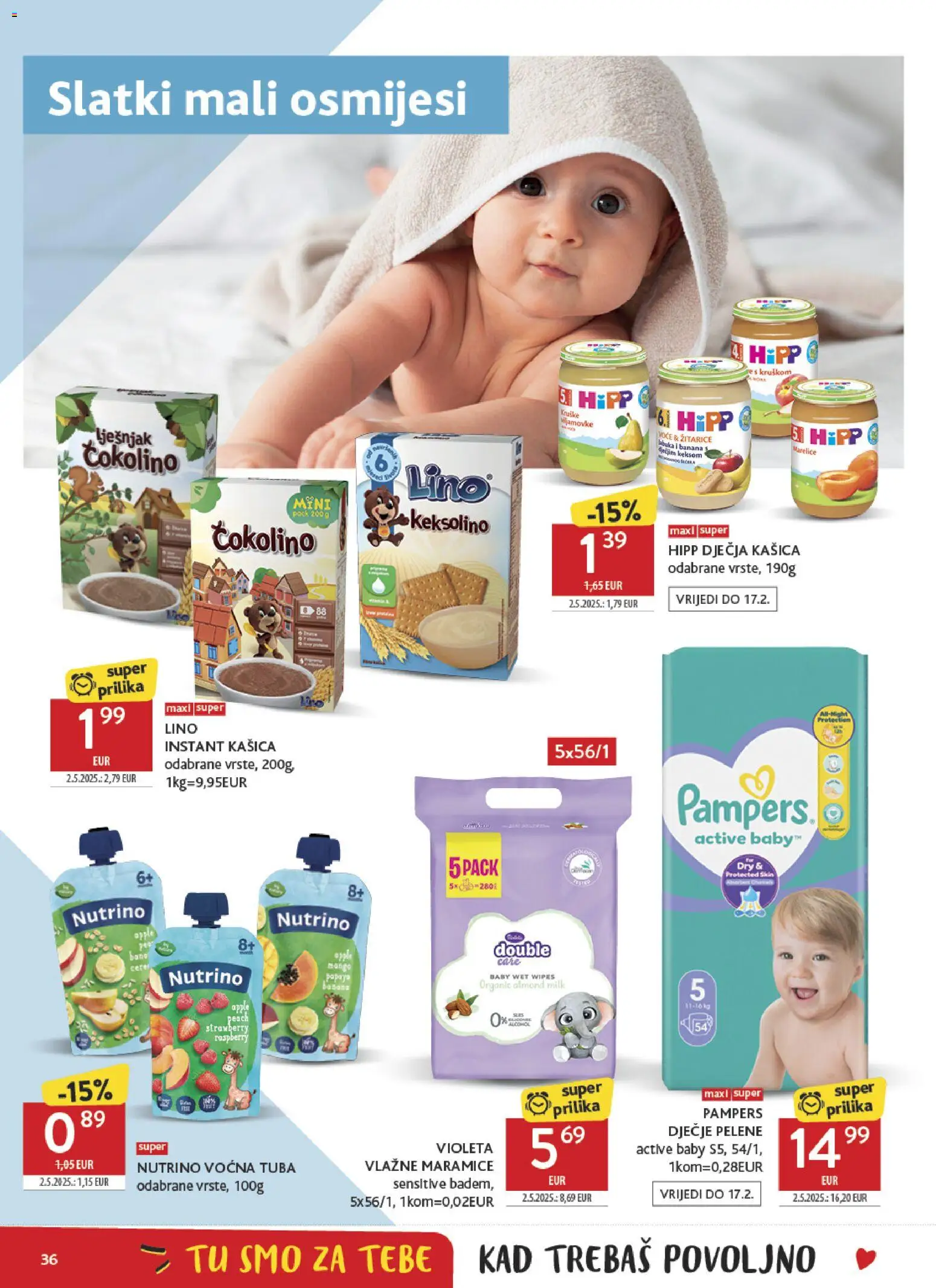 Konzum katalog | vrijedi od 04.02.2026 | Stranica: 36 | Proizvodi: Vlažne maramice, Marelice, Lješnjak, Čokolino