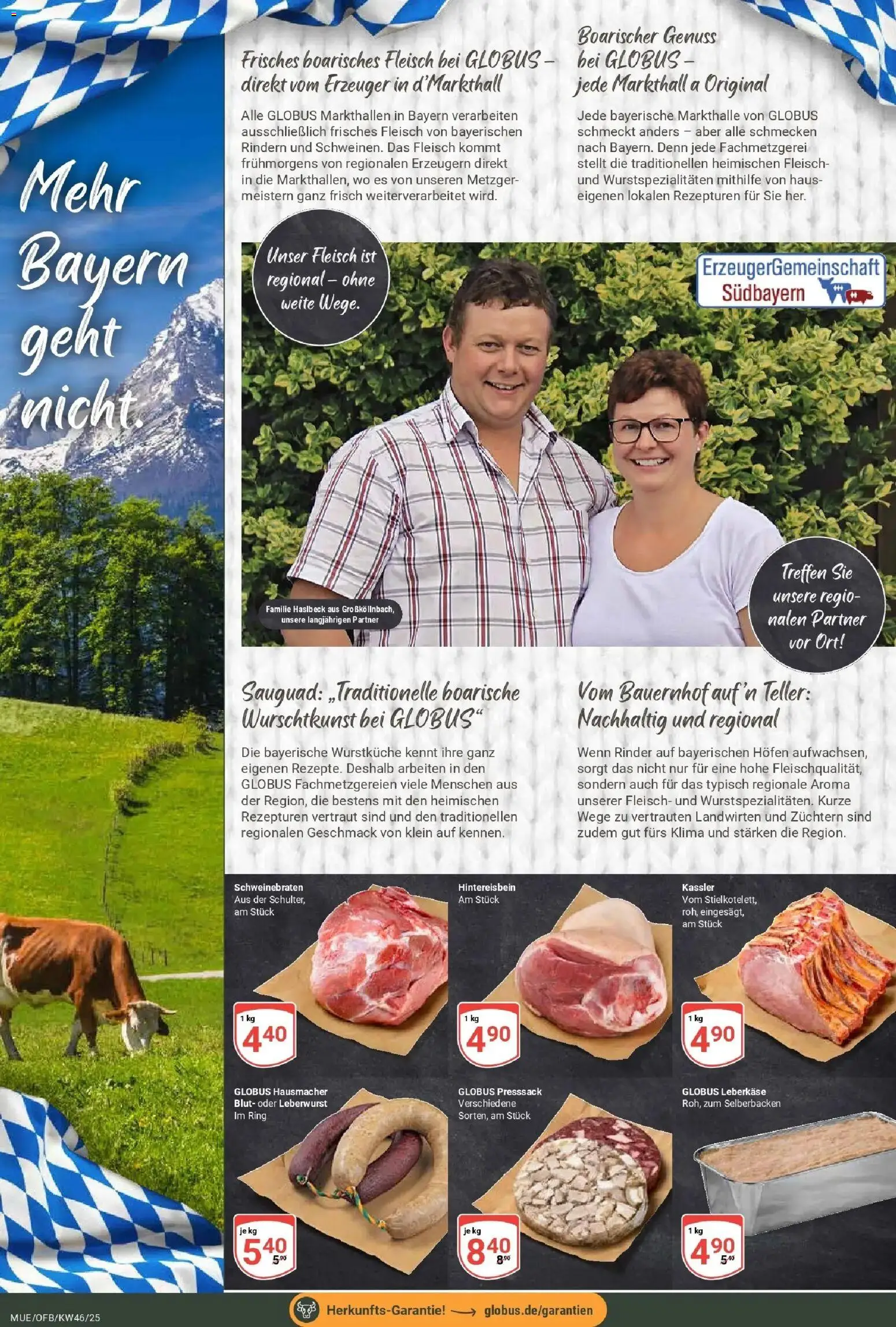 Globus prospekt Mühldorf	 – gültig ab 10.11.2025 | Seite: 6 | Produkte: Fleisch, Leberkase