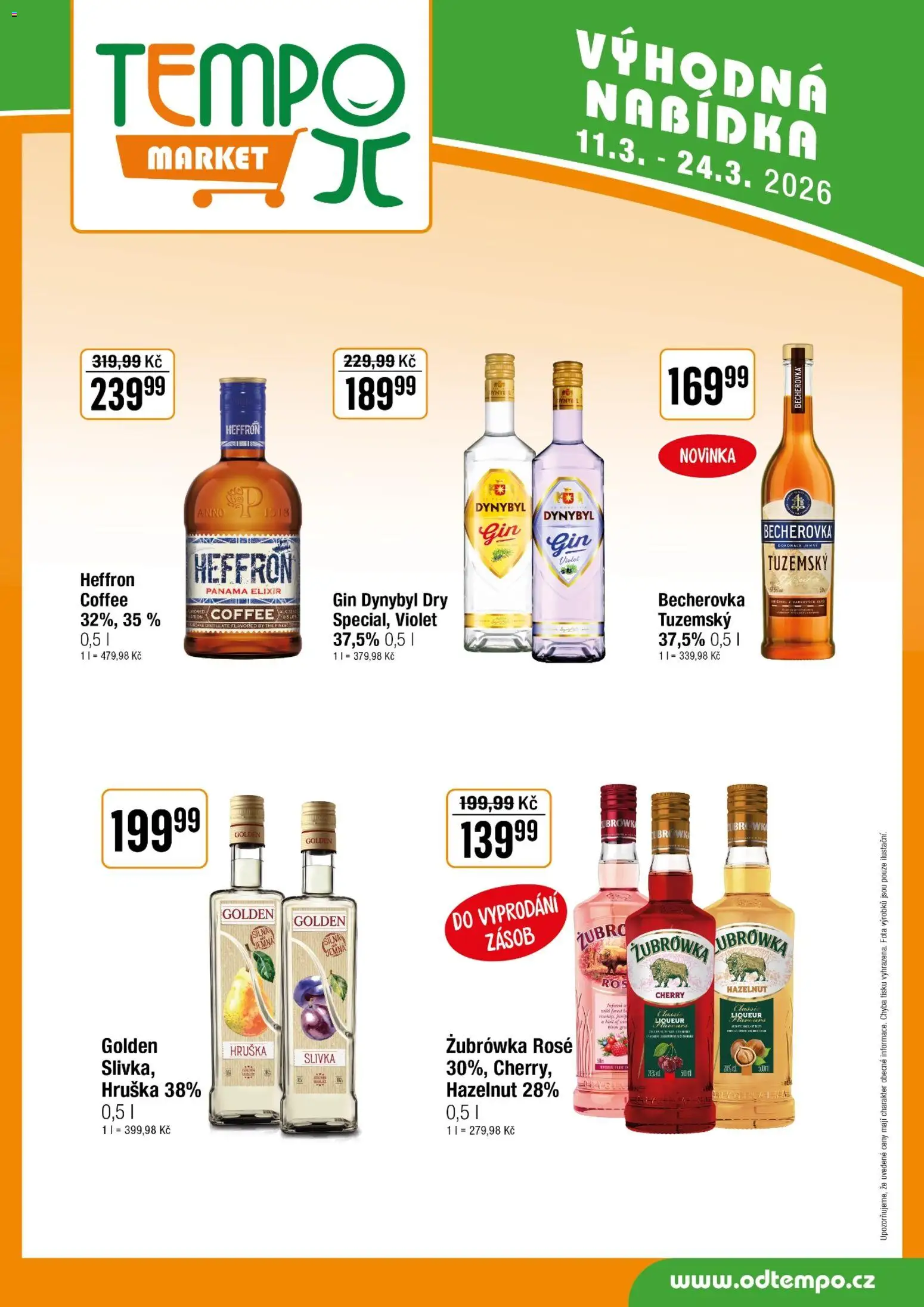 Tempo leták od 11.03.2026 | Strana: 9 | Produkty: Heffron, Gin, Zubrowka, Gin Dynybyl