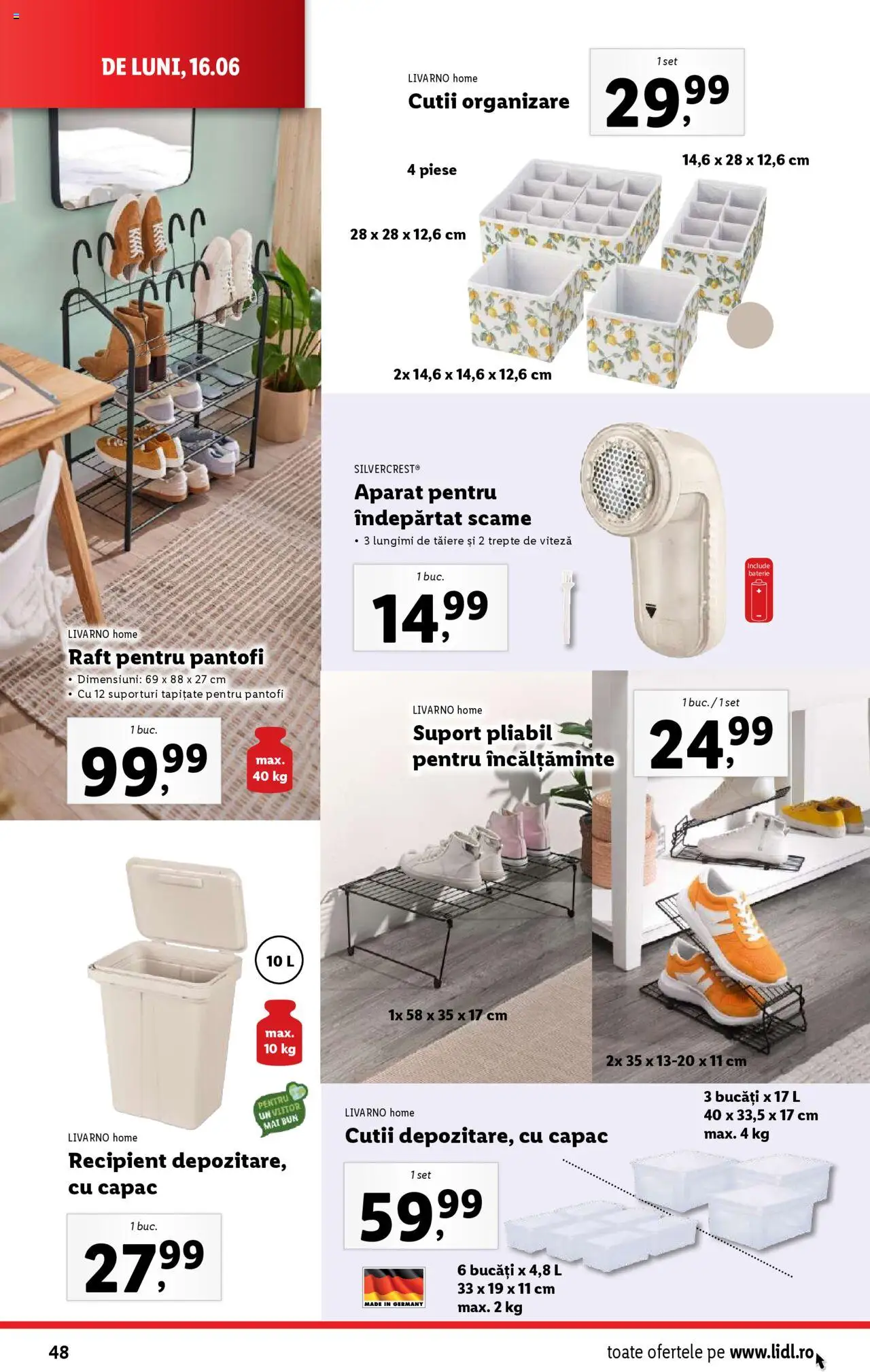 Catalog Lidl – valabil de la 16.06.2025 | Pagină: 48 | Produse: Pantofi, Raft, Baterie, Bornoz takımı
