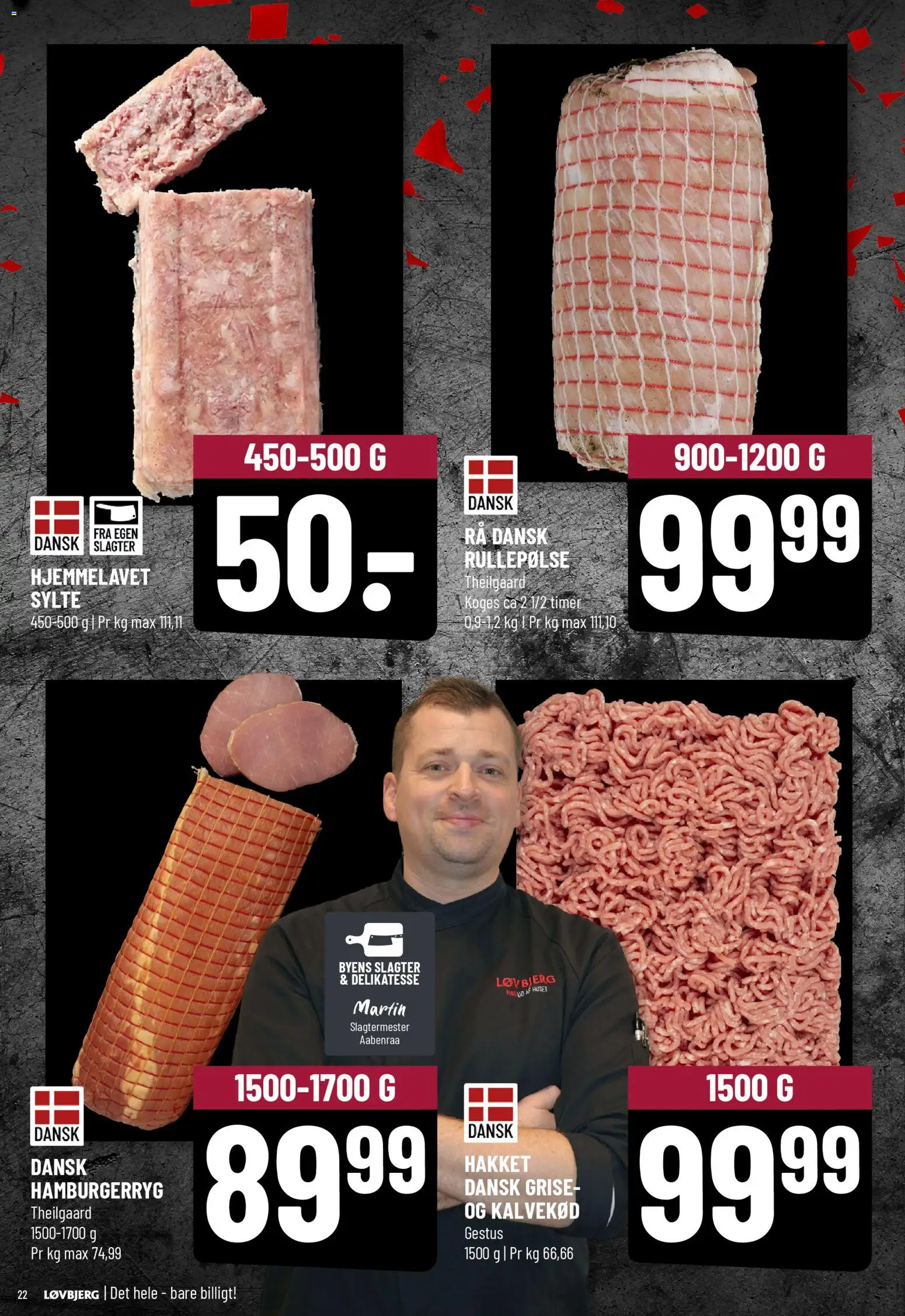 Løvbjerg tilbudsavis – gyldig fra 31.10.2025 | Side: 22 | Produkter: Rullepølse, Hamburgerryg